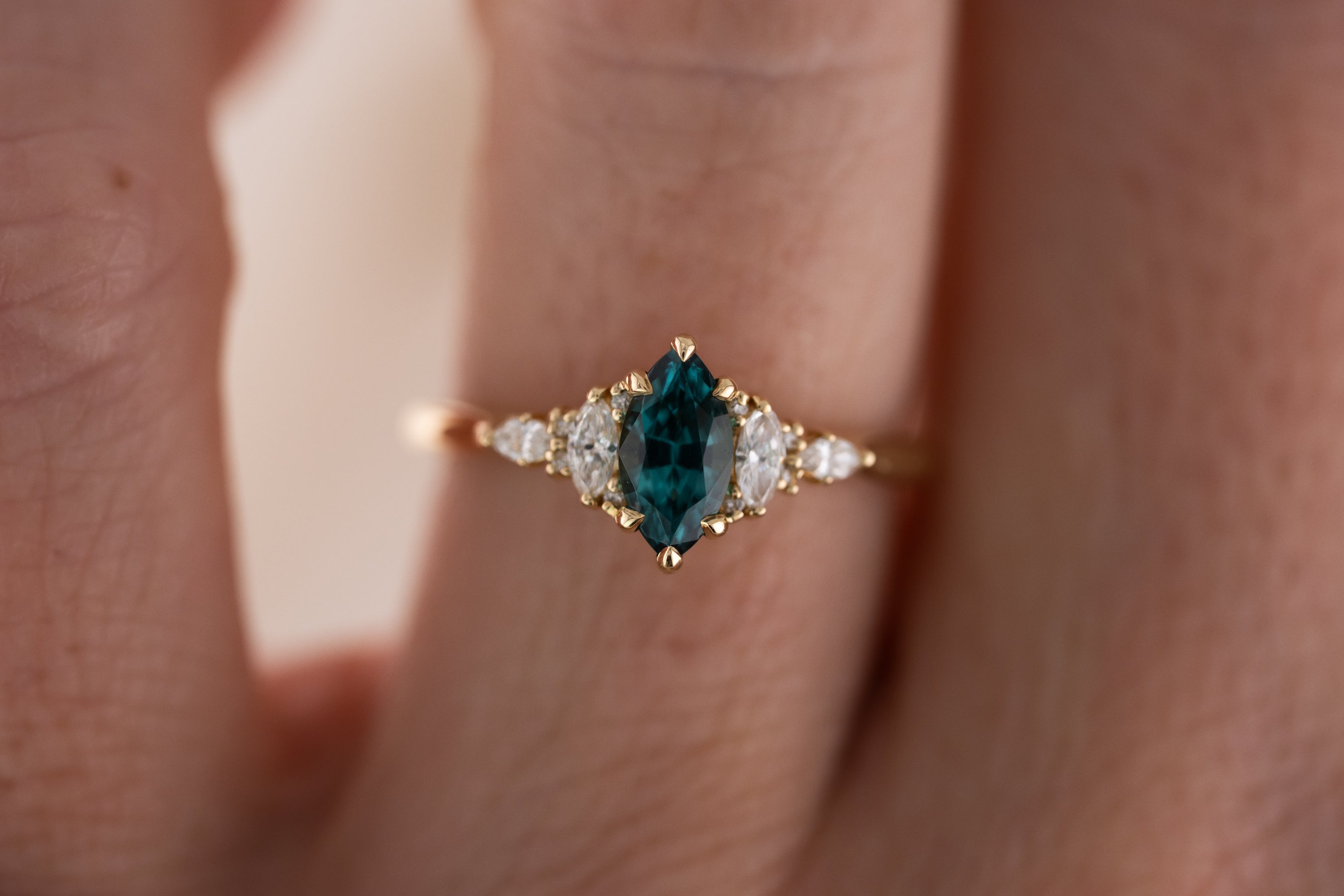 The Maeve Ring | 0.71 CT Marquise Lagoon Tourmaline - Lavender Creek Gems