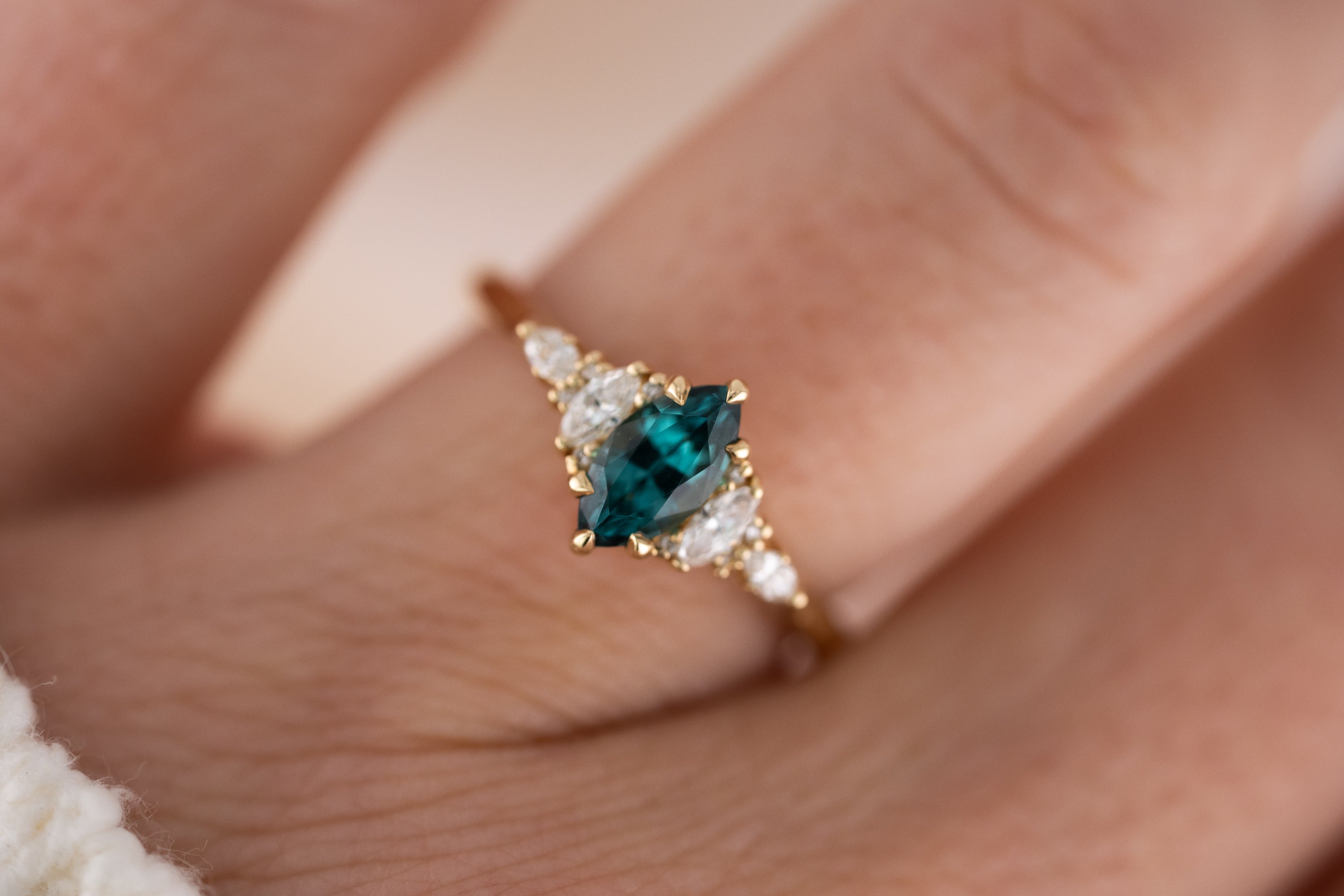 The Maeve Ring | 0.71 CT Marquise Lagoon Tourmaline - Lavender Creek Gems