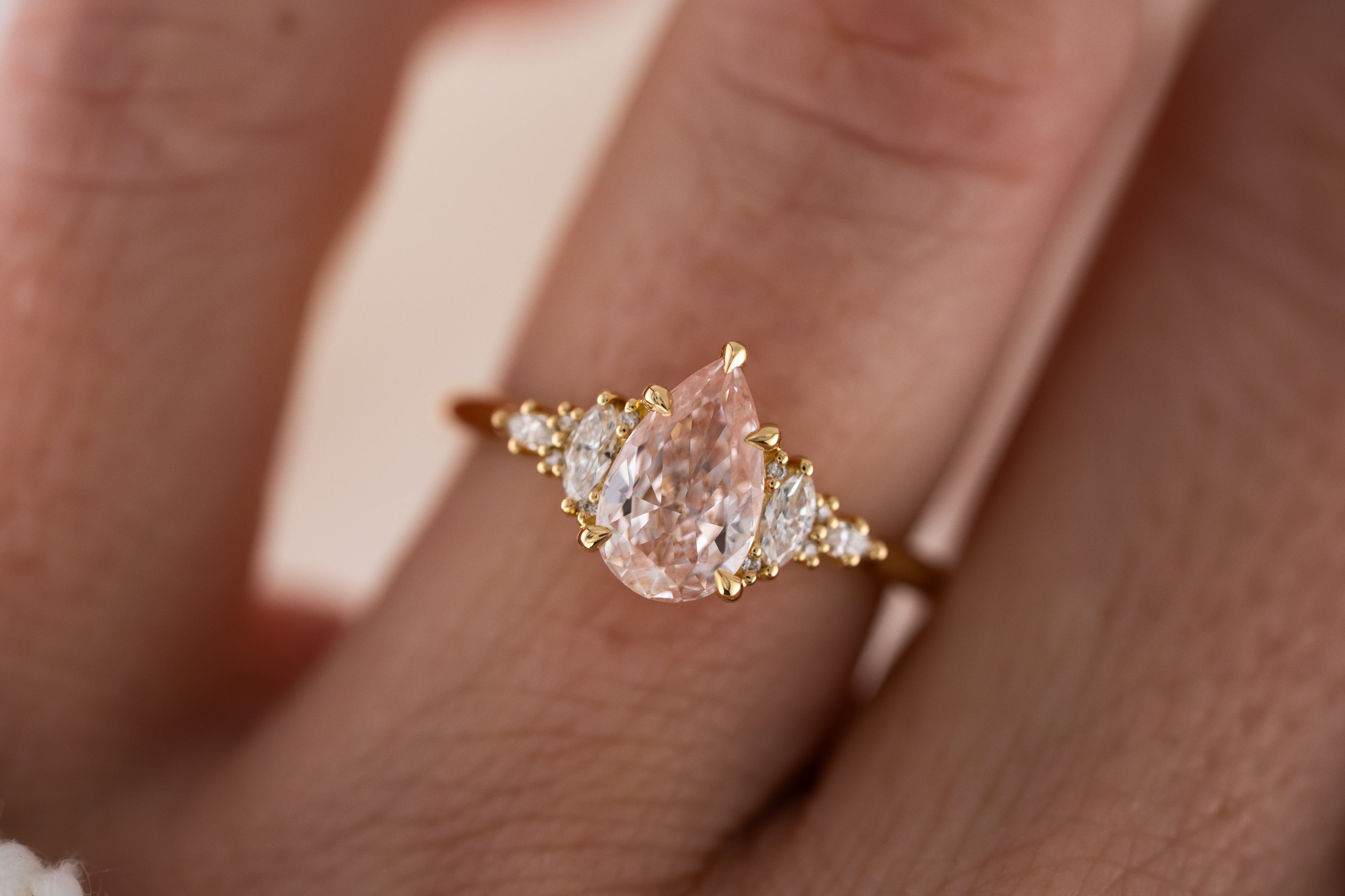 The Maeve Ring | 1.34 CT Pear Pink Diamond