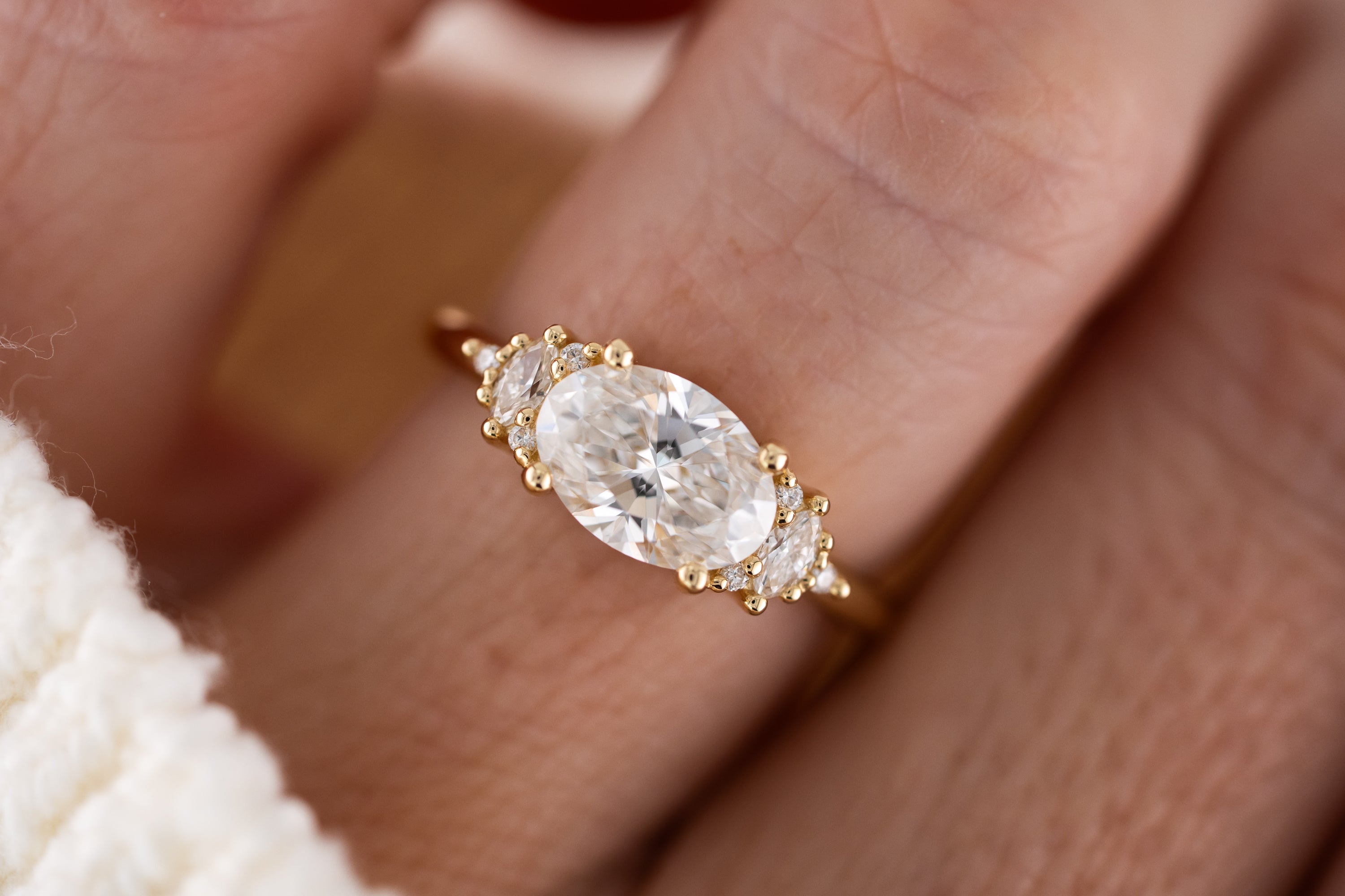 The Maren Ring | 1.5 CT Oval Diamond - East/West Set - Lavender Creek Gems