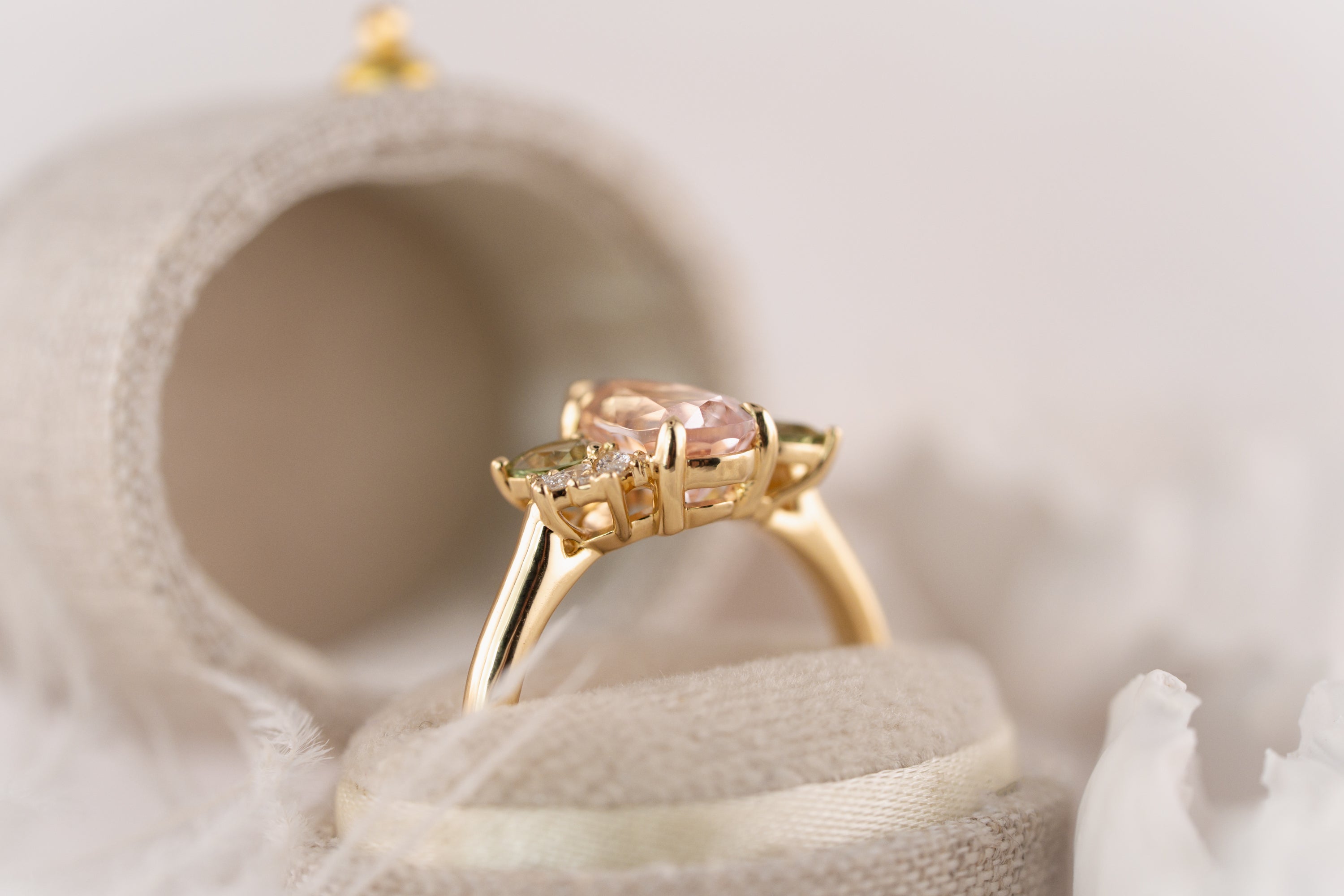 The Fleur Ring | 1.52 CT Pear Morganite
