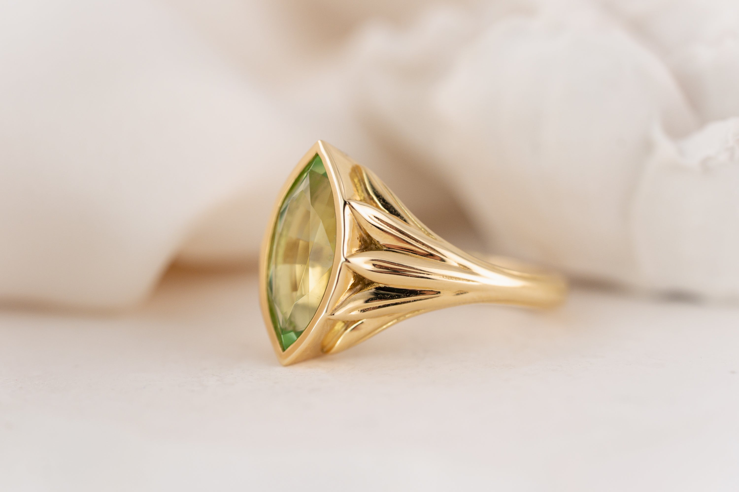 The Nightbloom Ring | 2.71 CT Marquise Mint Green Tourmaline