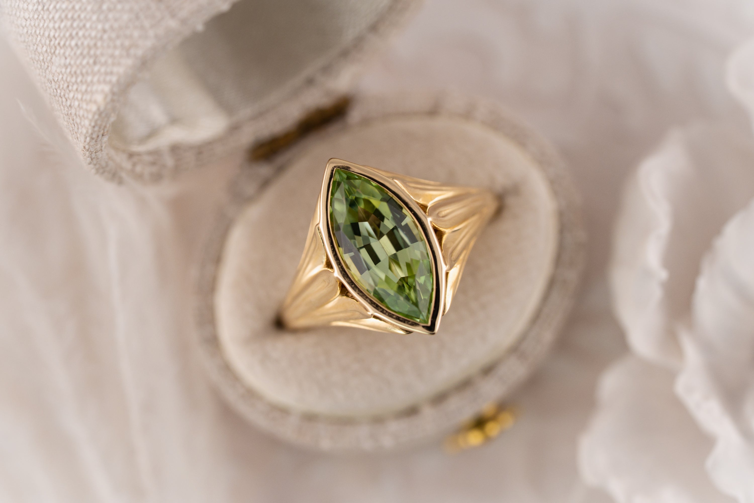 The Nightbloom Ring | 2.71 CT Marquise Mint Green Tourmaline
