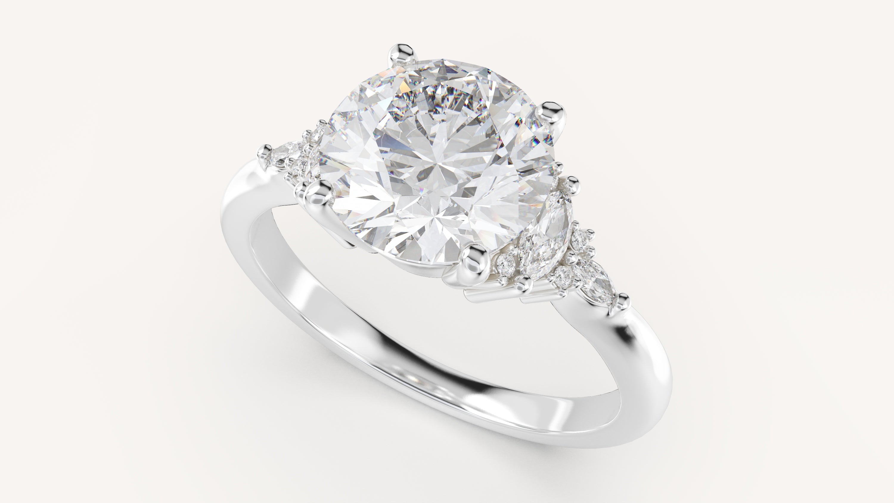 The Low Maeve Ring | Round | Setting Only - Lavender Creek Gems