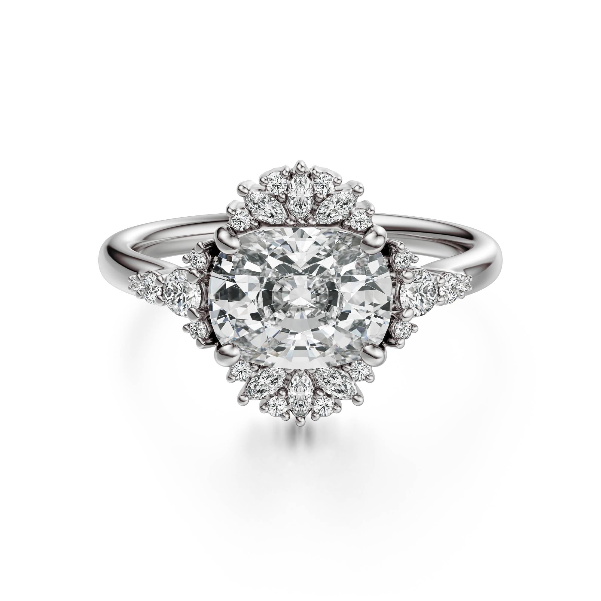The Comtesse Ring | Elongated Cushion | Setting Only - Lavender Creek Gems