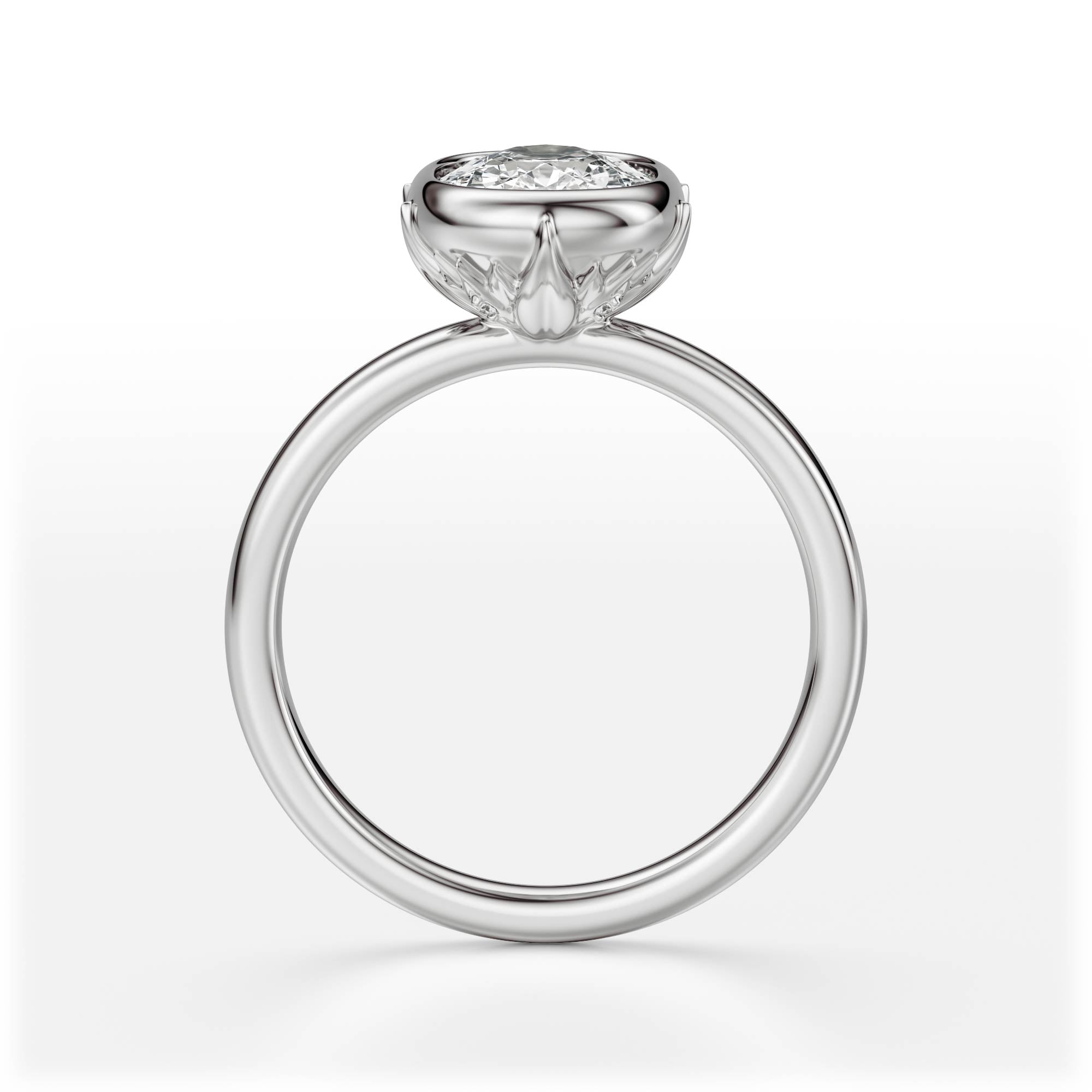 The Bezel Secret Garden Ring | Elongated Cushion | Setting Only