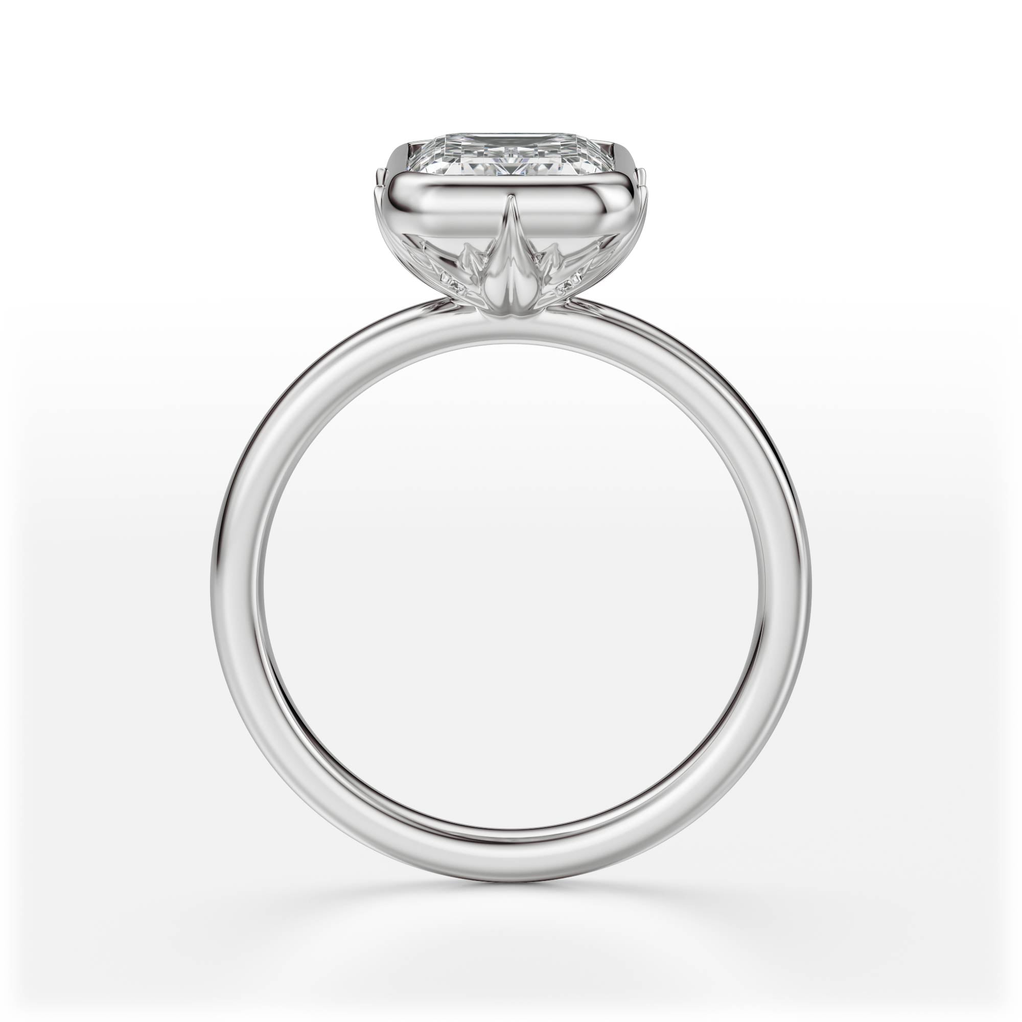 The Bezel Secret Garden Ring | Emerald Cut | Setting Only