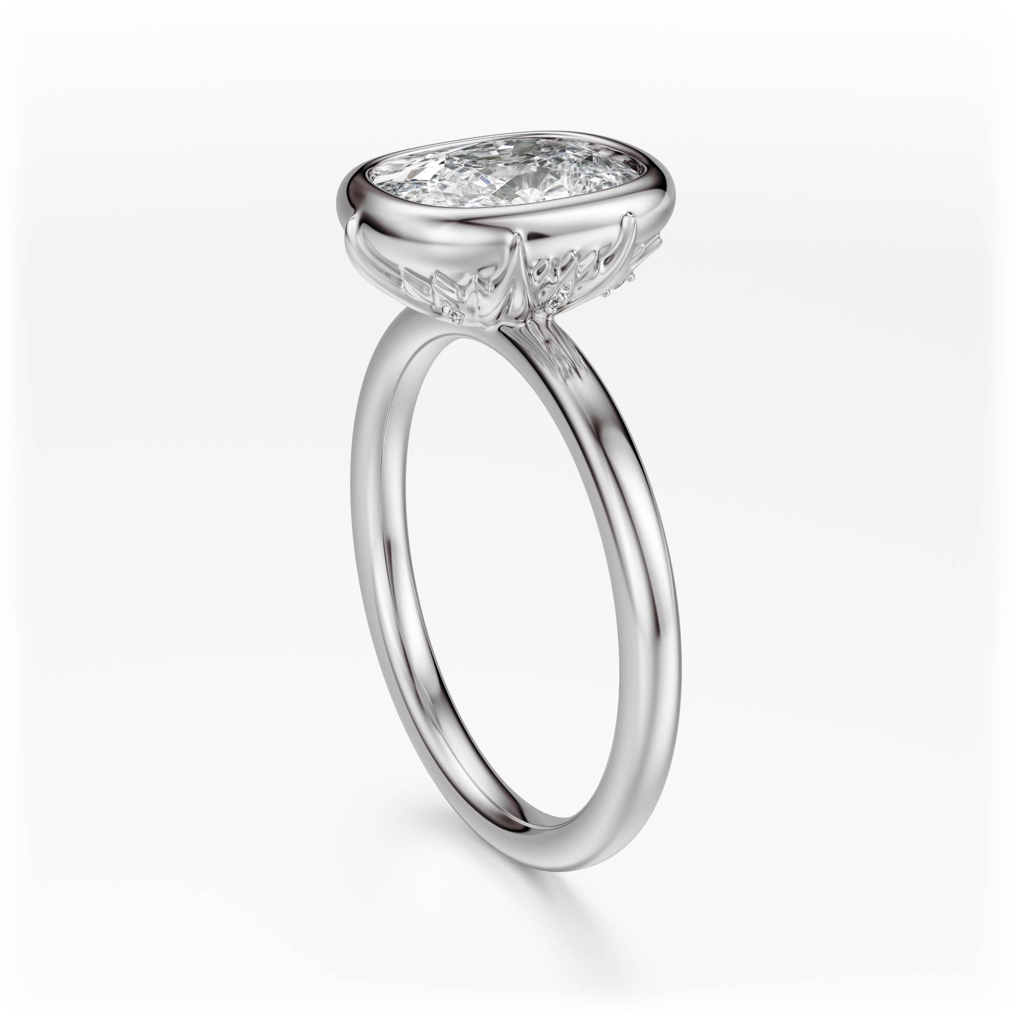 The Bezel Secret Garden Ring | Elongated Cushion | Setting Only