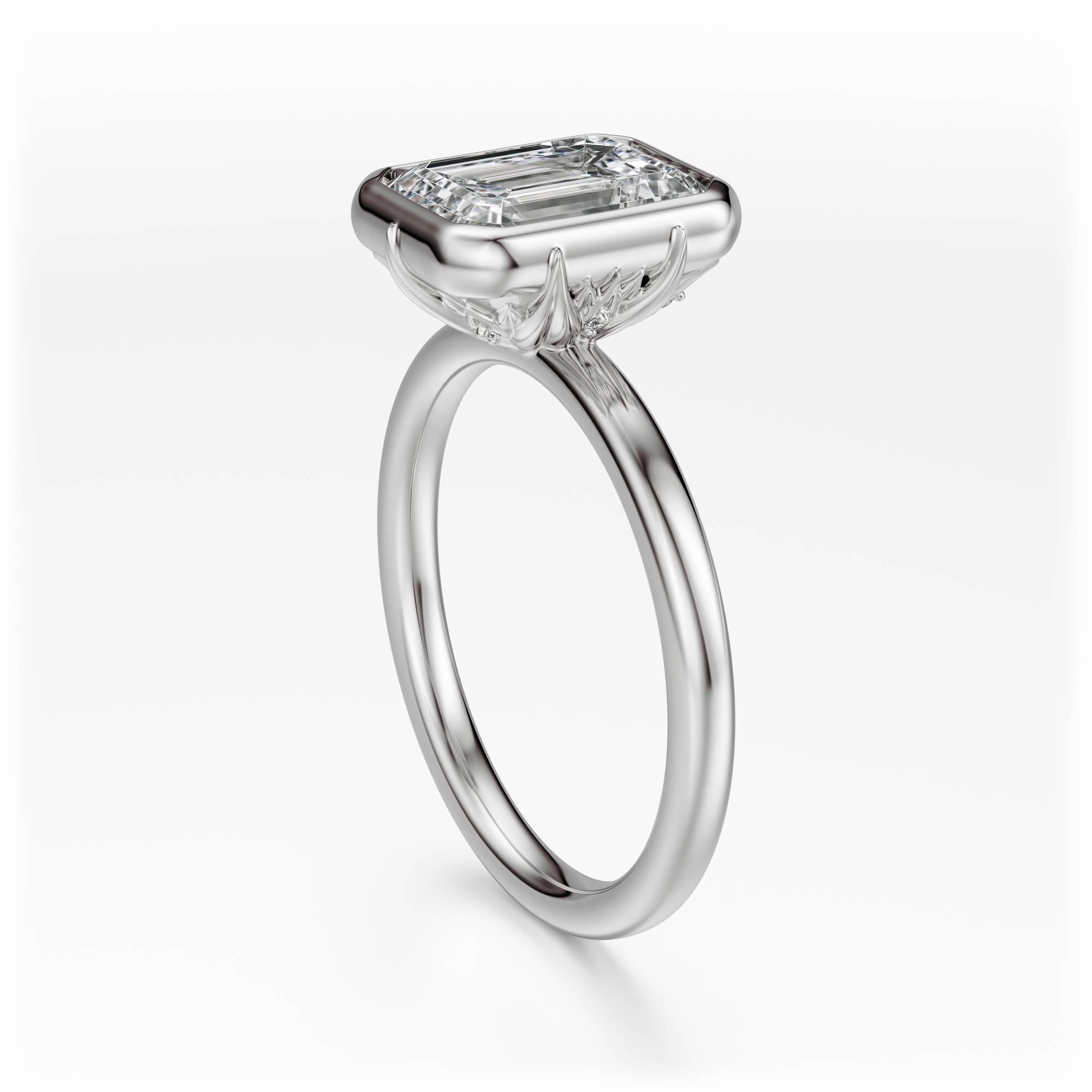 The Bezel Secret Garden Ring | Emerald Cut | Setting Only