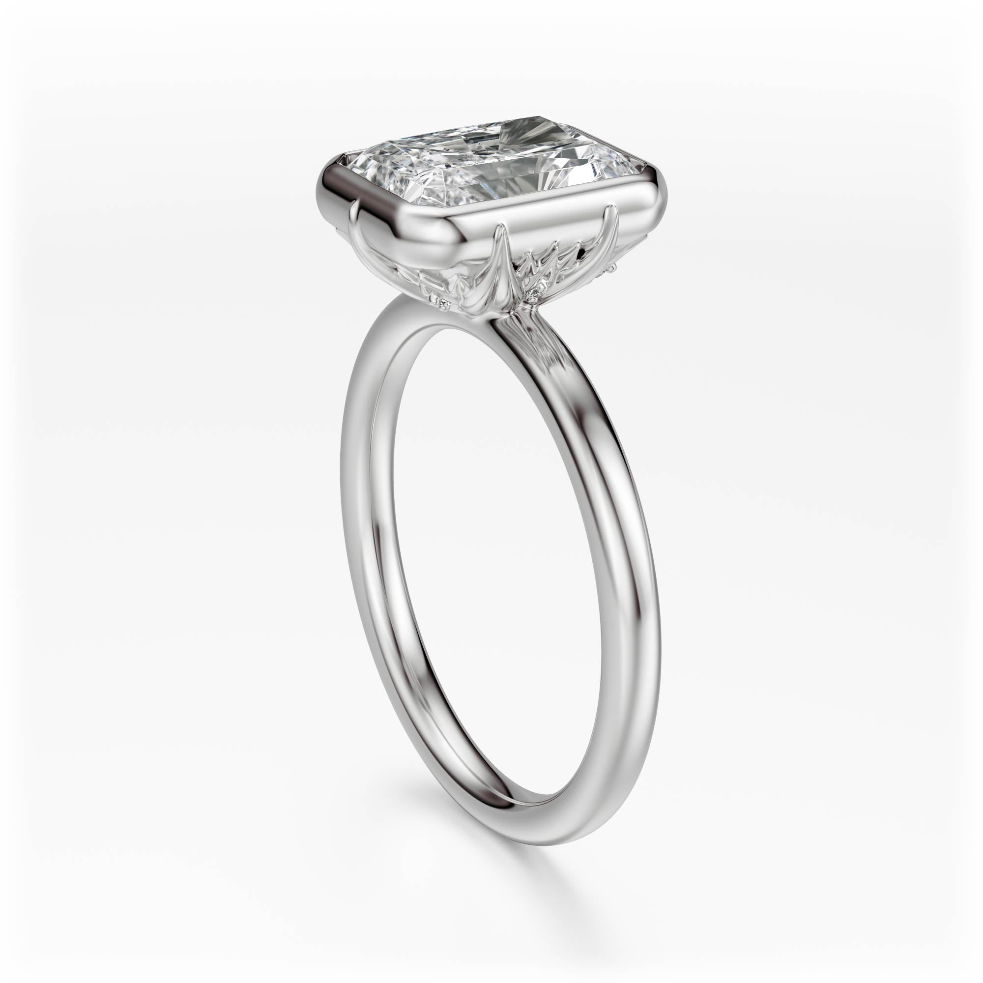 The Bezel Secret Garden Ring | Radiant | Setting Only
