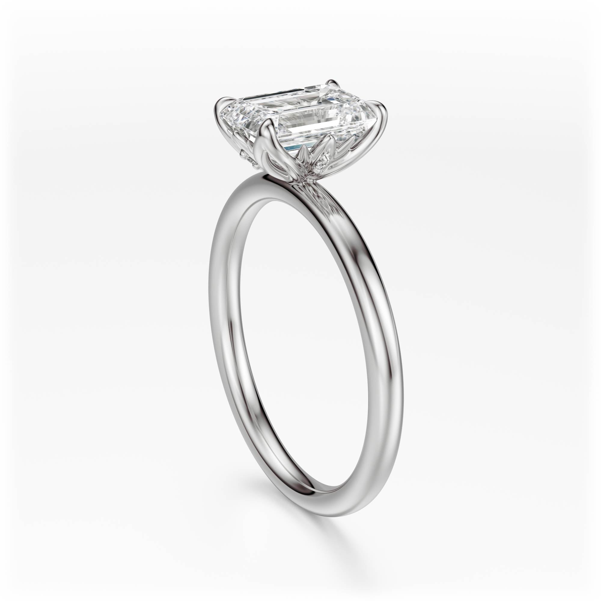 The Secret Garden Ring | Emerald Cut | Setting Only