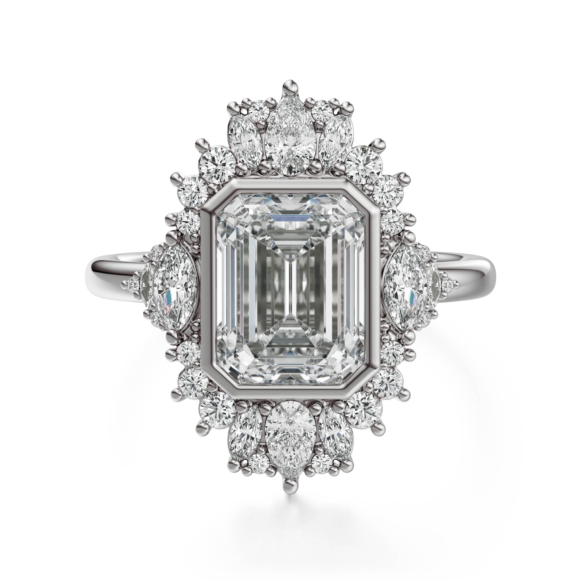 The Ethereal Ring | Emerald Cut | Setting Only