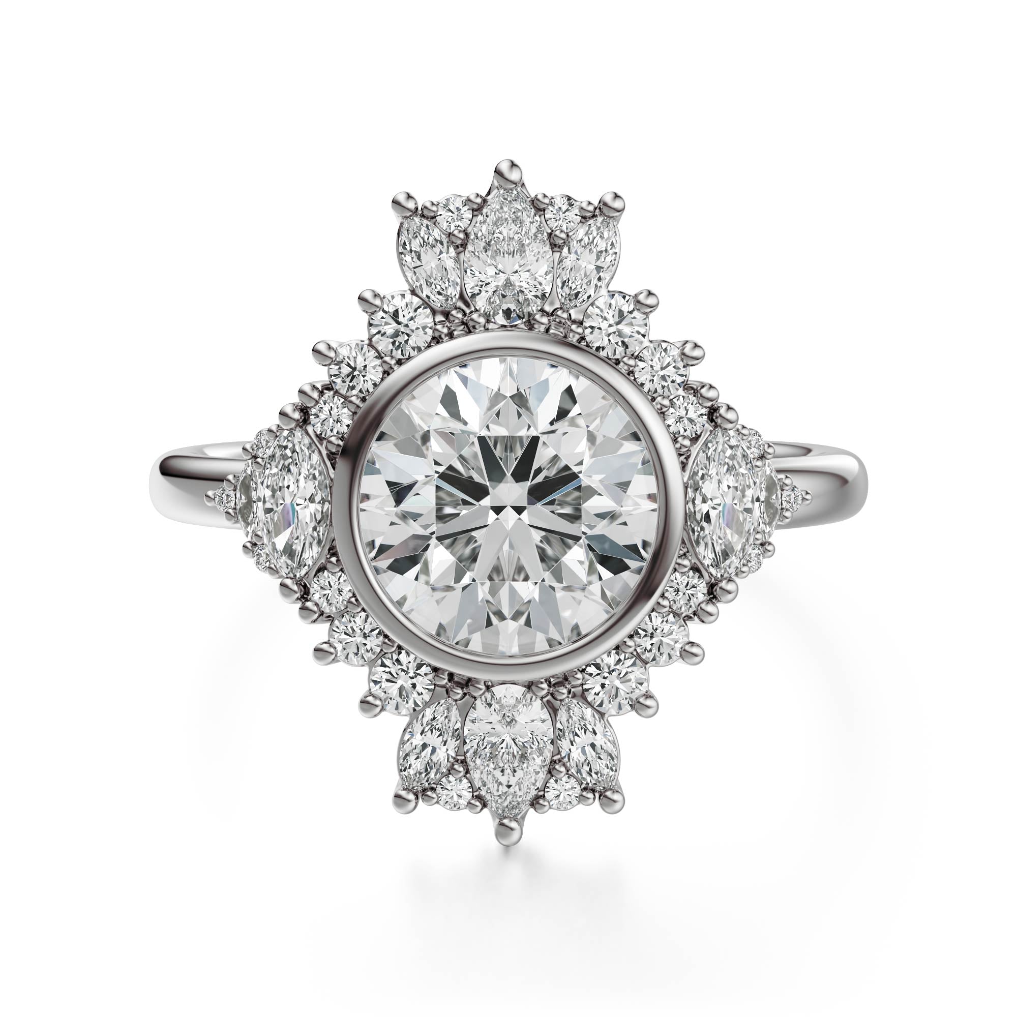 The Ethereal Ring | Round | Setting Only