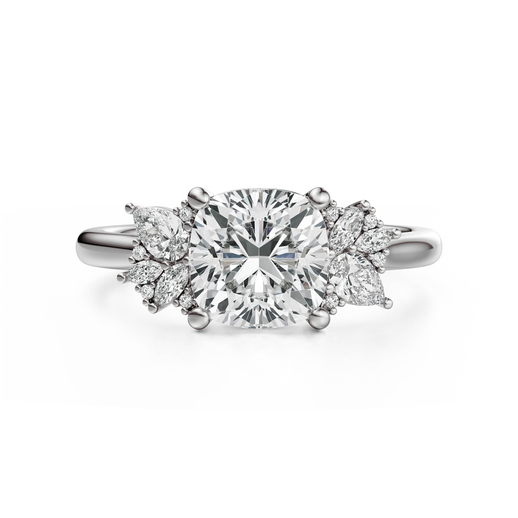 The Diamond Fleur Ring | Cushion | Setting Only - Lavender Creek Gems