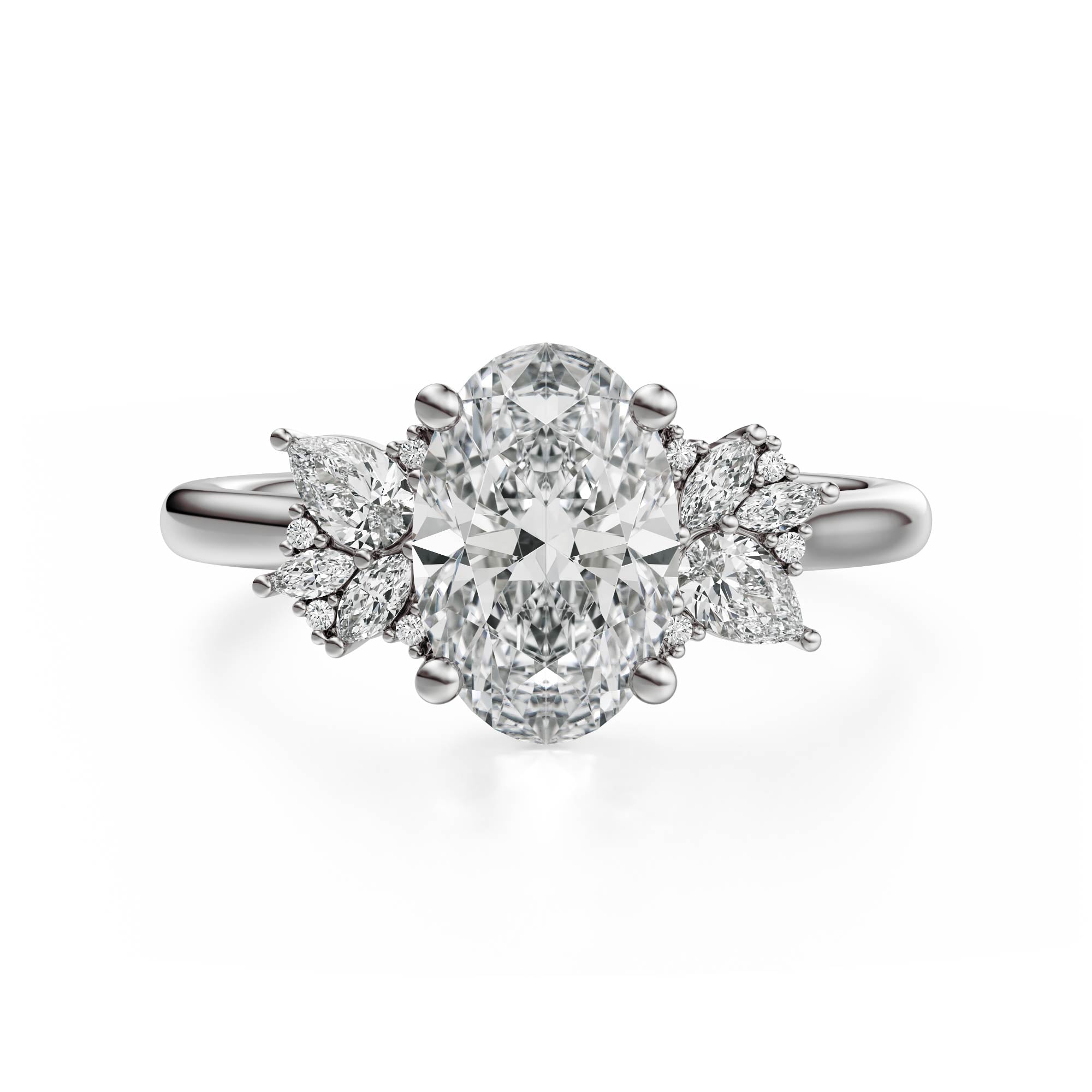 The Diamond Fleur Ring | Oval | Setting Only - Lavender Creek Gems