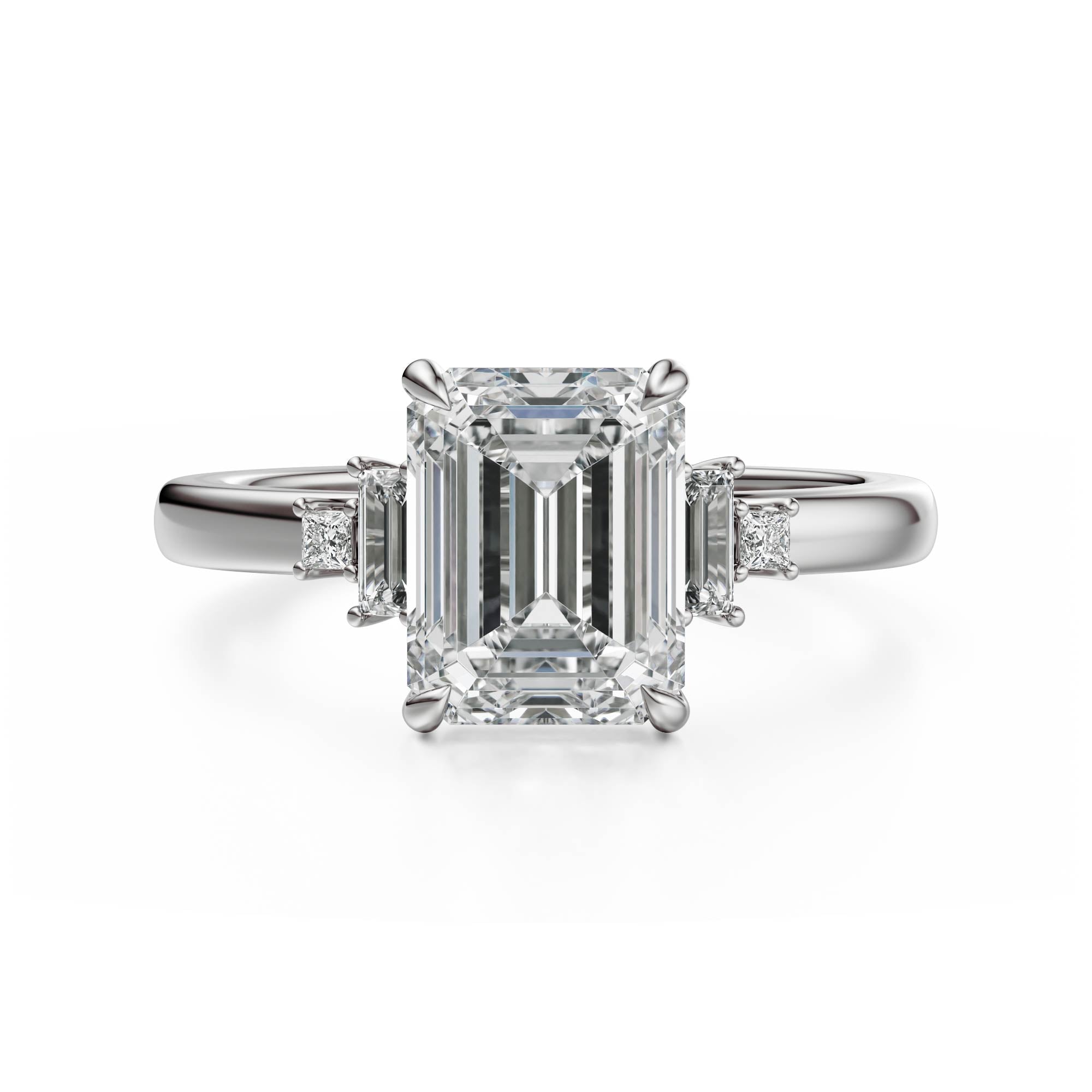The Elevated Mira Ring | Emerald Cut | Setting Only