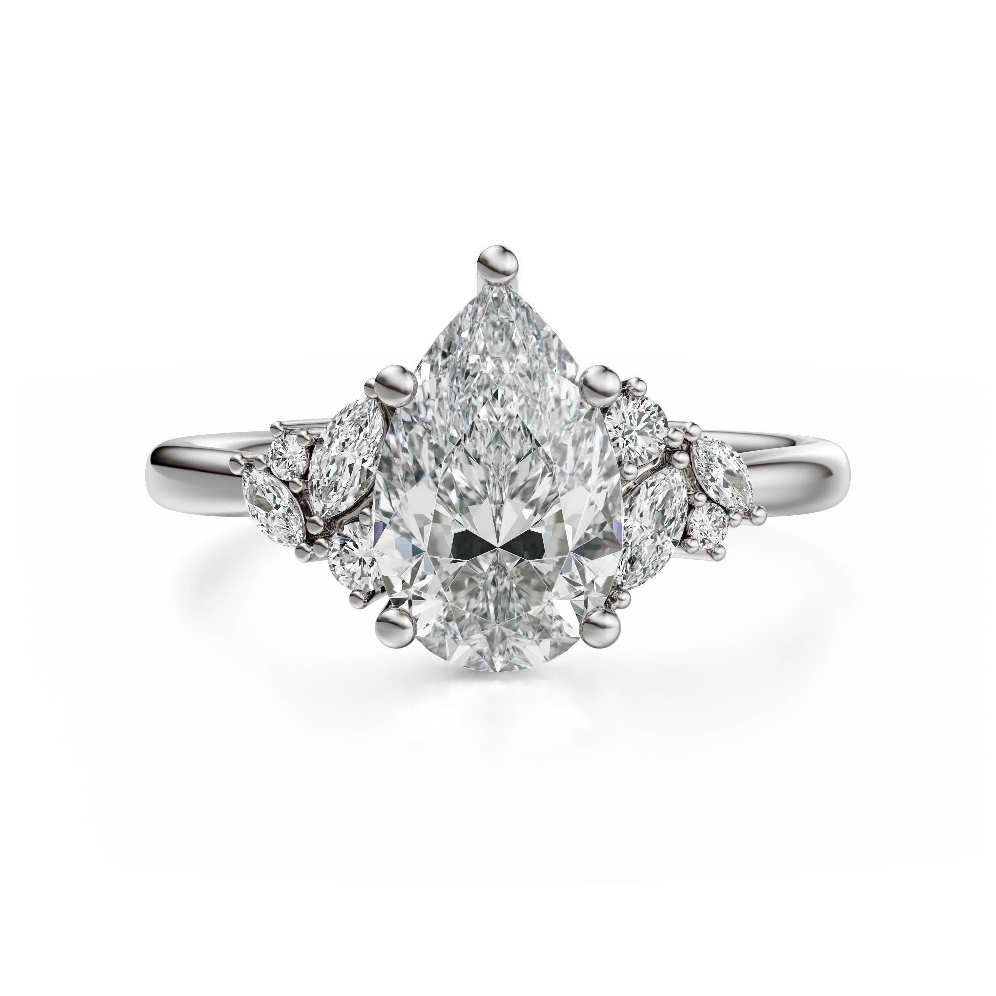 The Laurel Ring | Pear | Setting Only