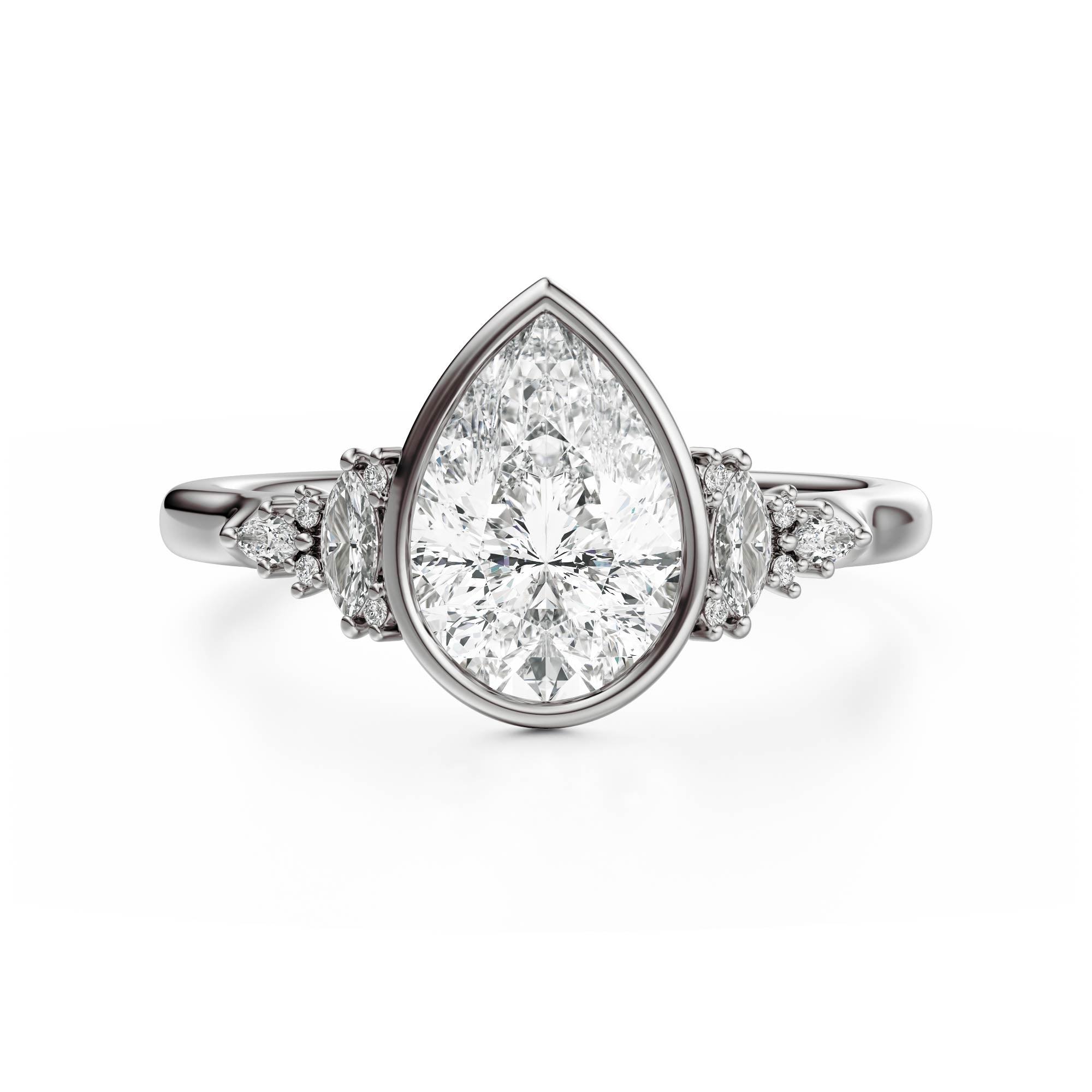 The Bezel Maeve Ring | Pear | Setting Only