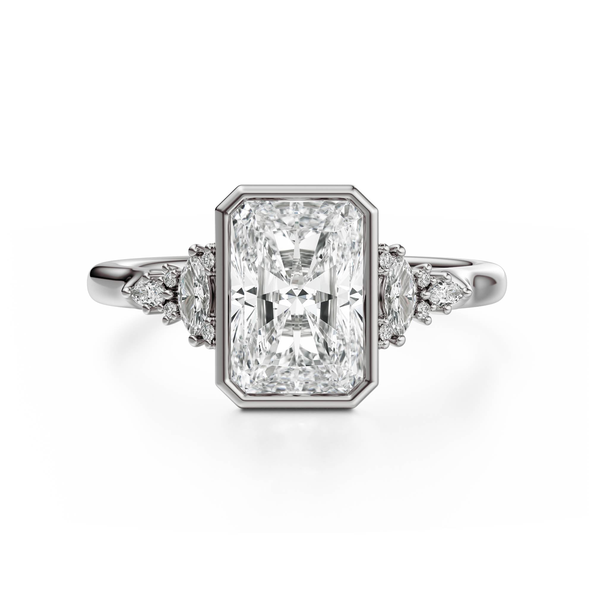 The Bezel Maeve Ring | Radiant | Setting Only