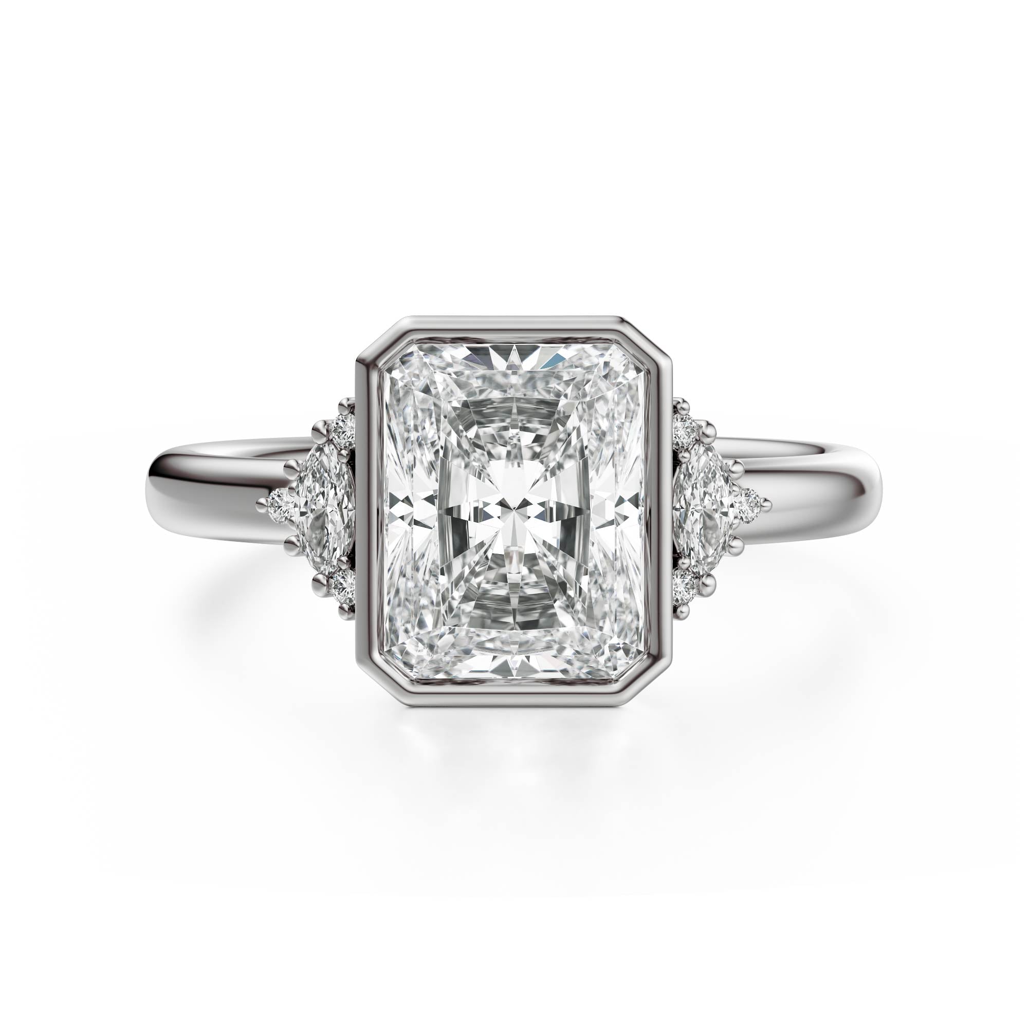The Bezel Maren Ring | Radiant | Setting Only - Lavender Creek Gems