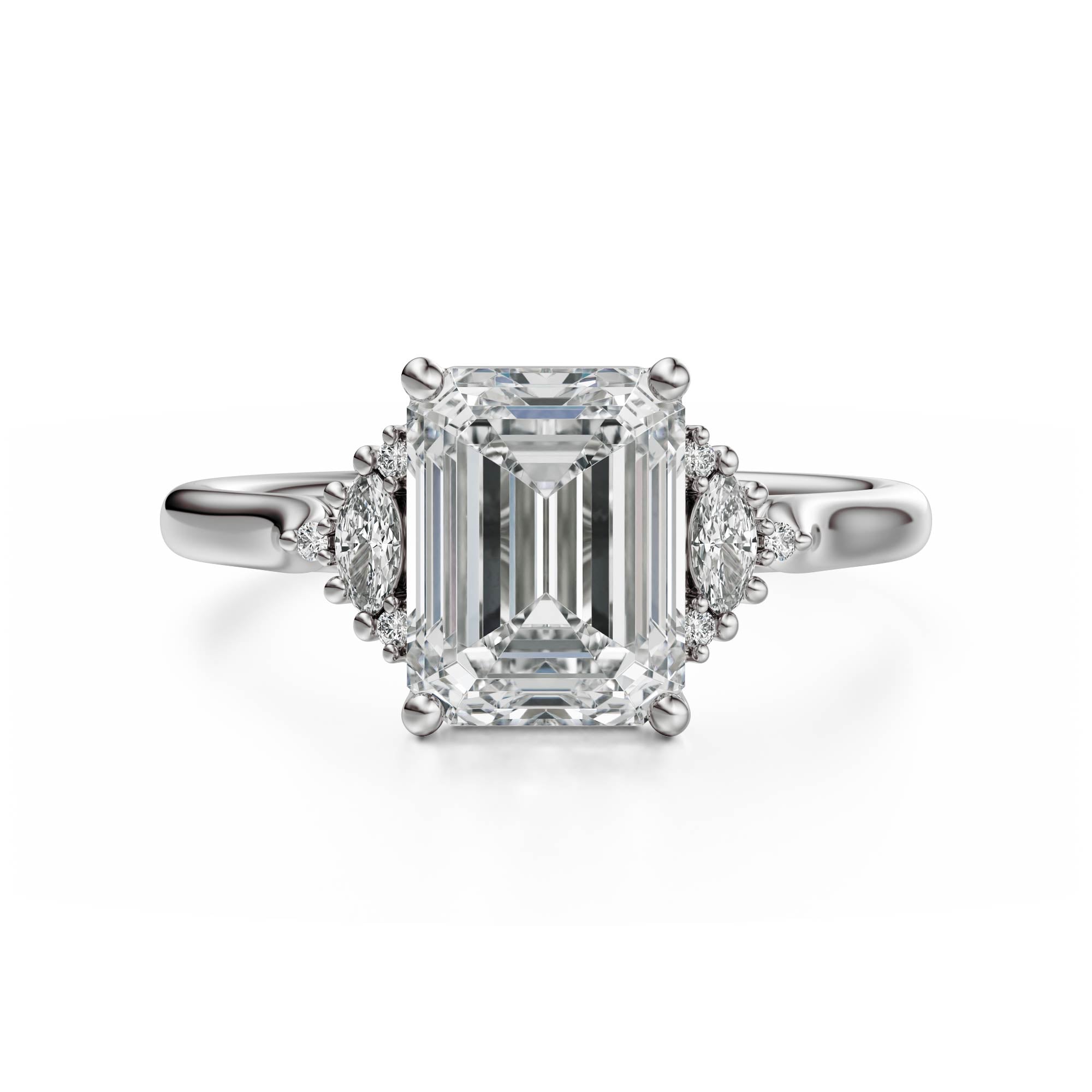 The Maren Ring | Emerald Cut | Setting Only