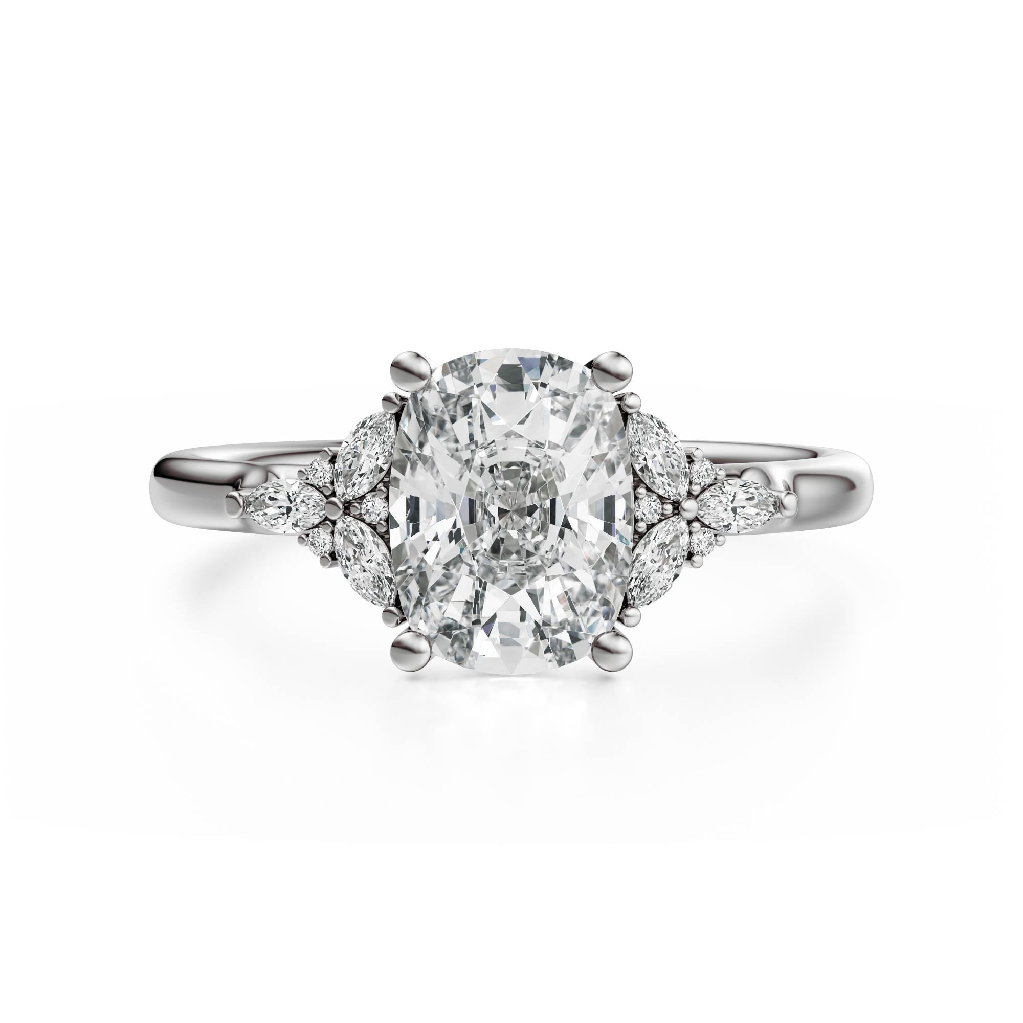 The Meadow Ring | Elongated Cushion | Setting Only - Lavender Creek Gems