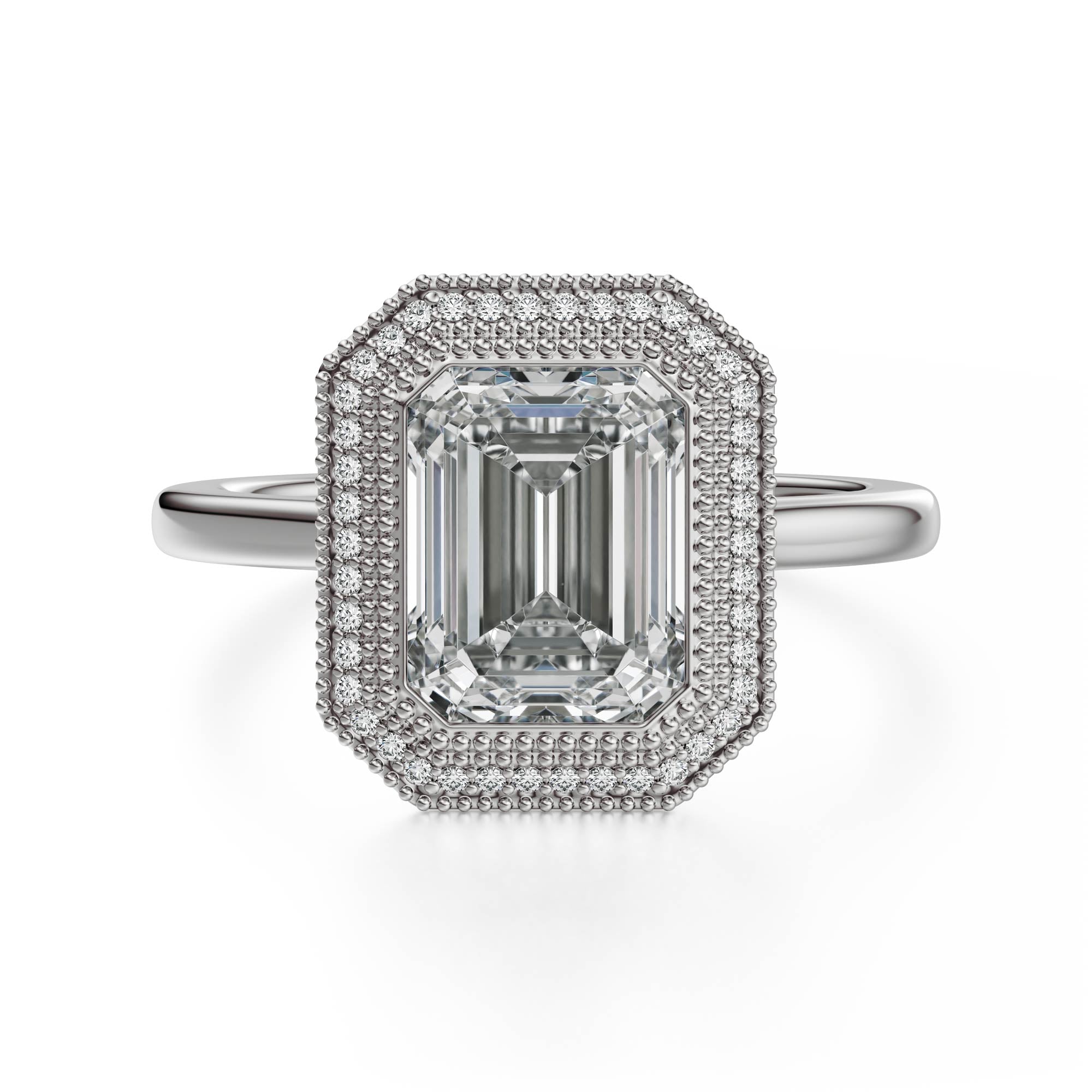 The Satine Ring | Emerald Cut | Setting Only