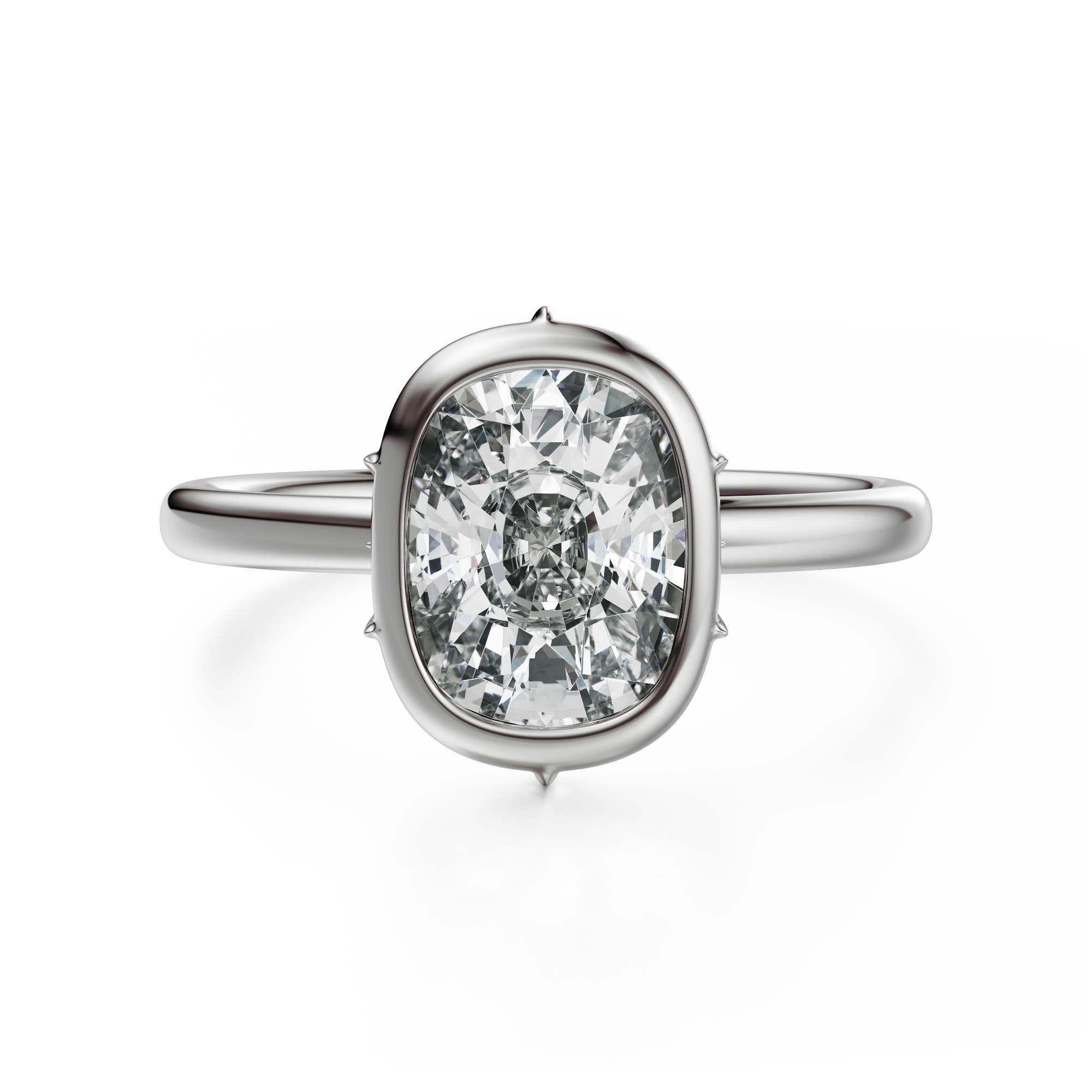 The Bezel Secret Garden Ring | Elongated Cushion | Setting Only