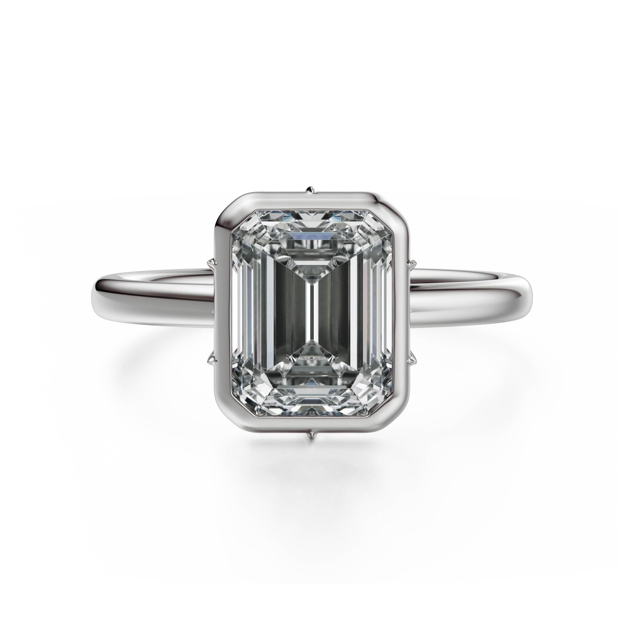 The Bezel Secret Garden Ring | Emerald Cut | Setting Only