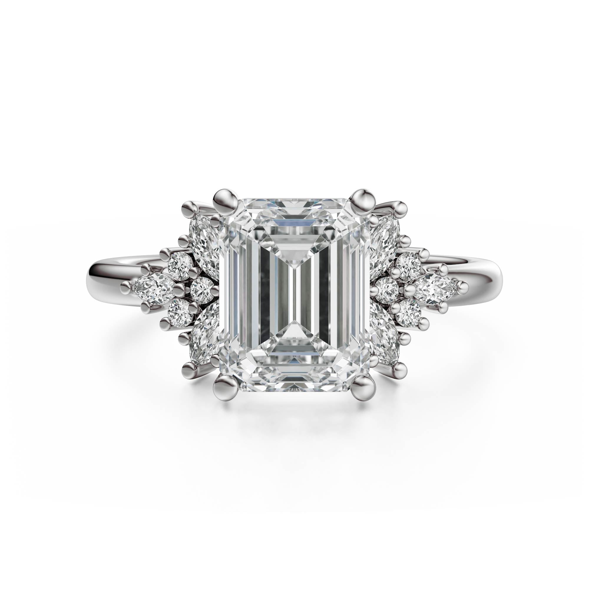 The Veraine Ring | Emerald Cut | Setting Only
