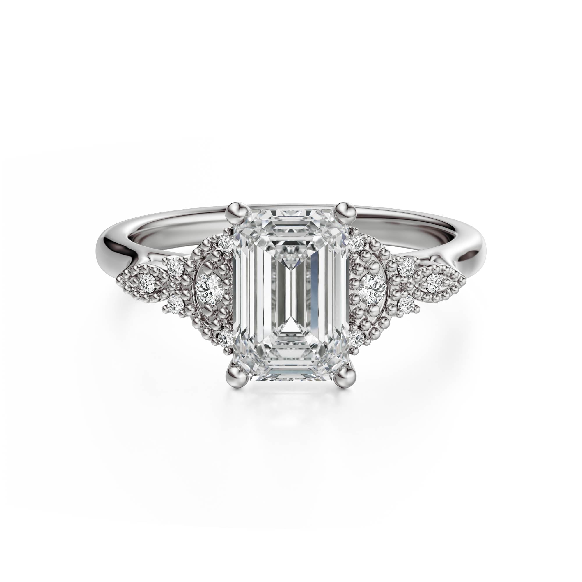 The Art Deco Maeve Ring | Emerald Cut - Lavender Creek Gems