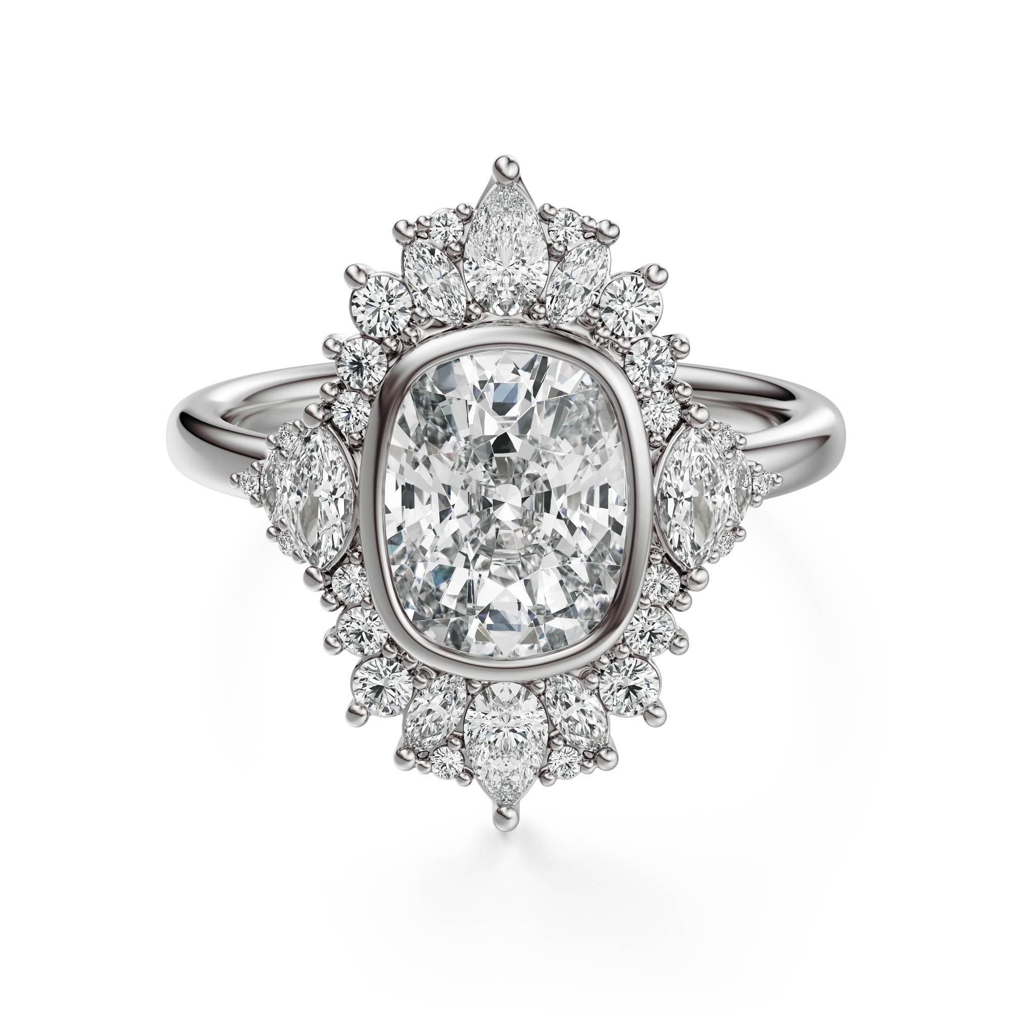 The Ethereal Ring | Elongated Cushion | Setting Only