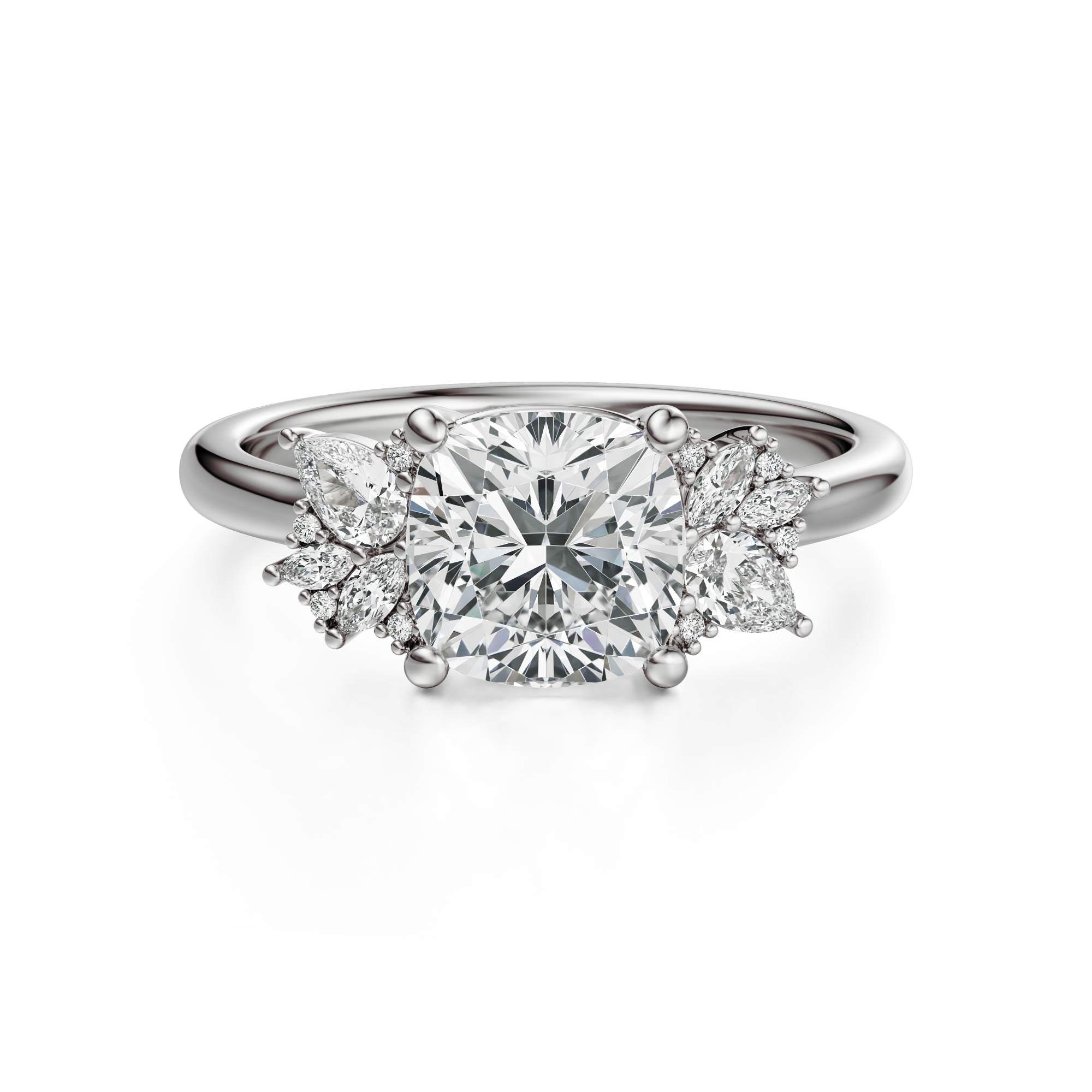 The Diamond Fleur Ring | Cushion | Setting Only - Lavender Creek Gems