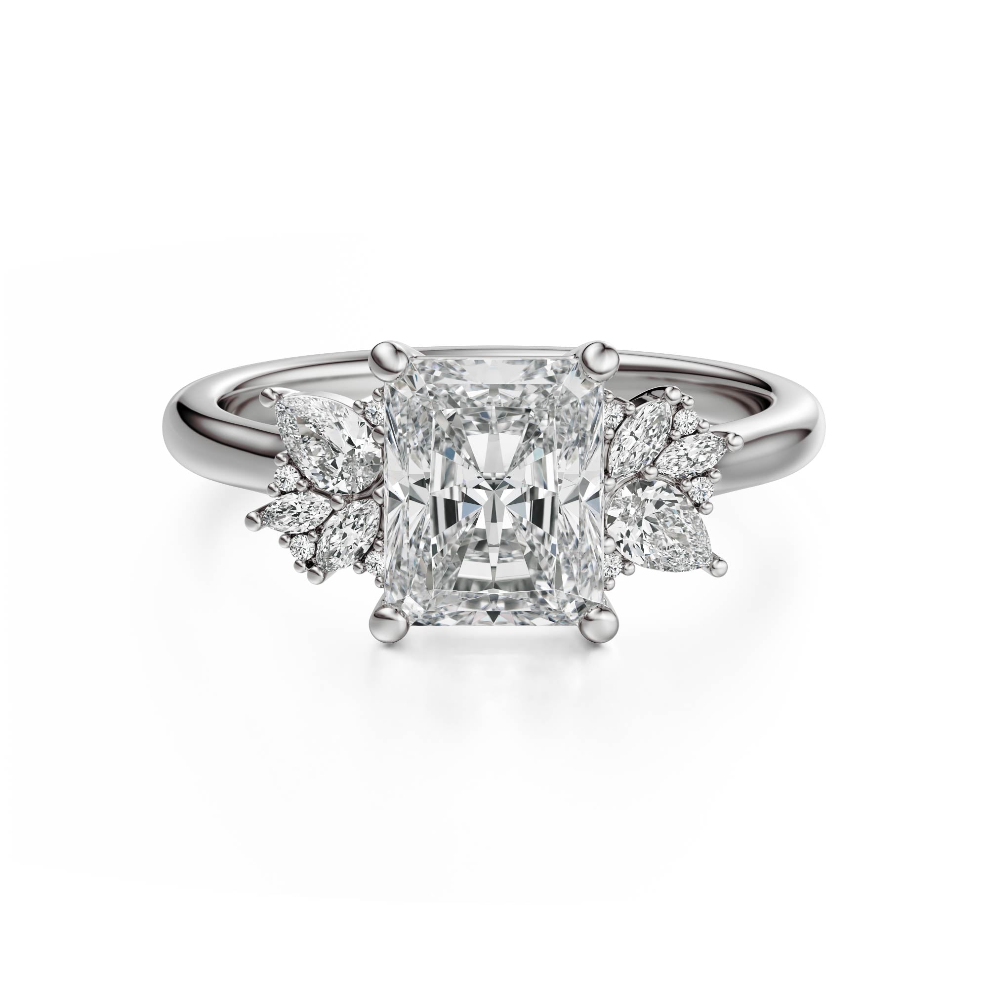 The Diamond Fleur Ring | Radiant | Setting Only - Lavender Creek Gems