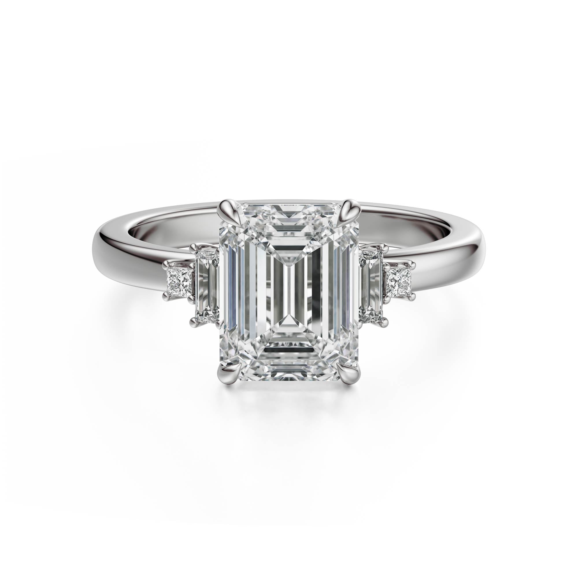 The Elevated Mira Ring | Emerald Cut | Setting Only