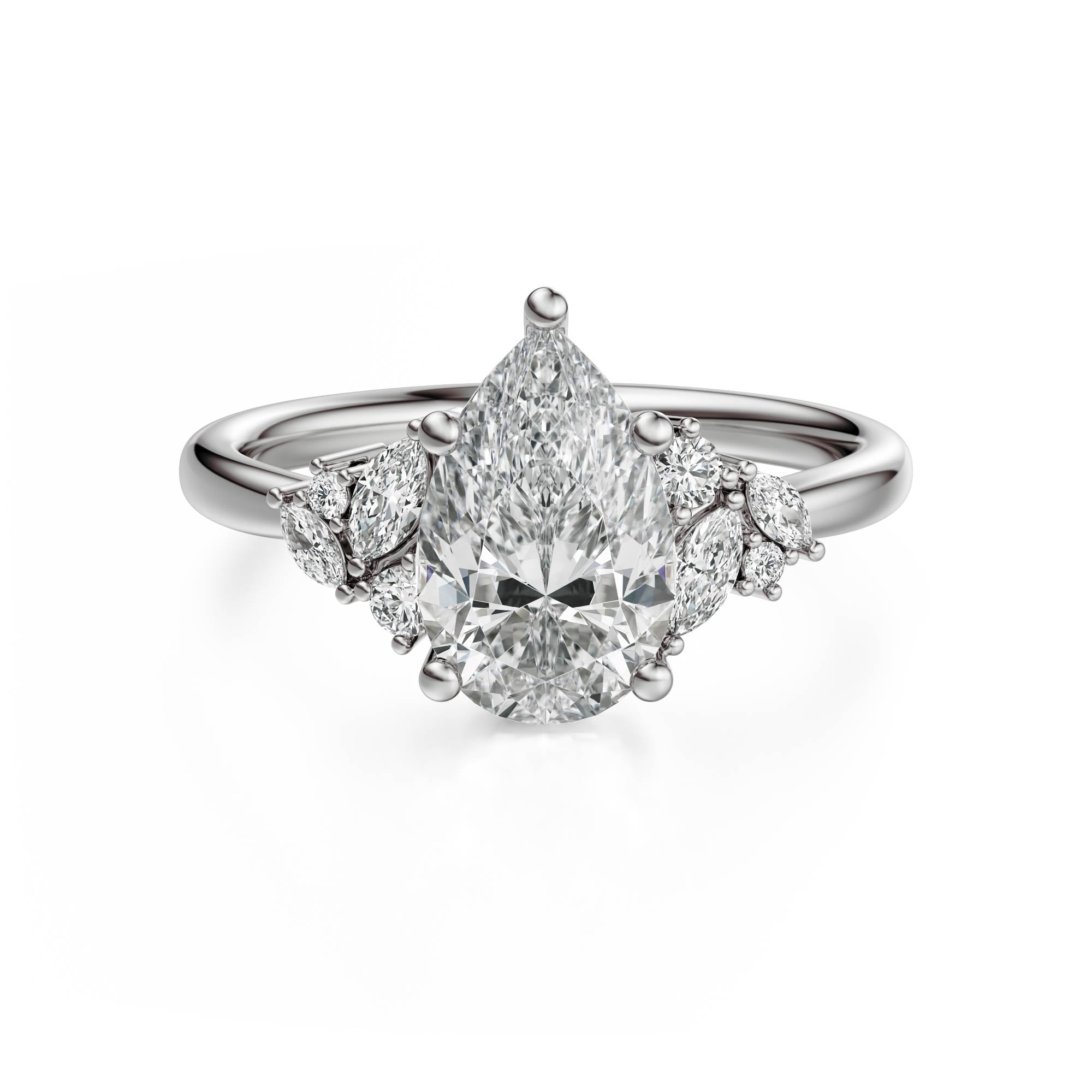 The Laurel Ring | Pear | Setting Only