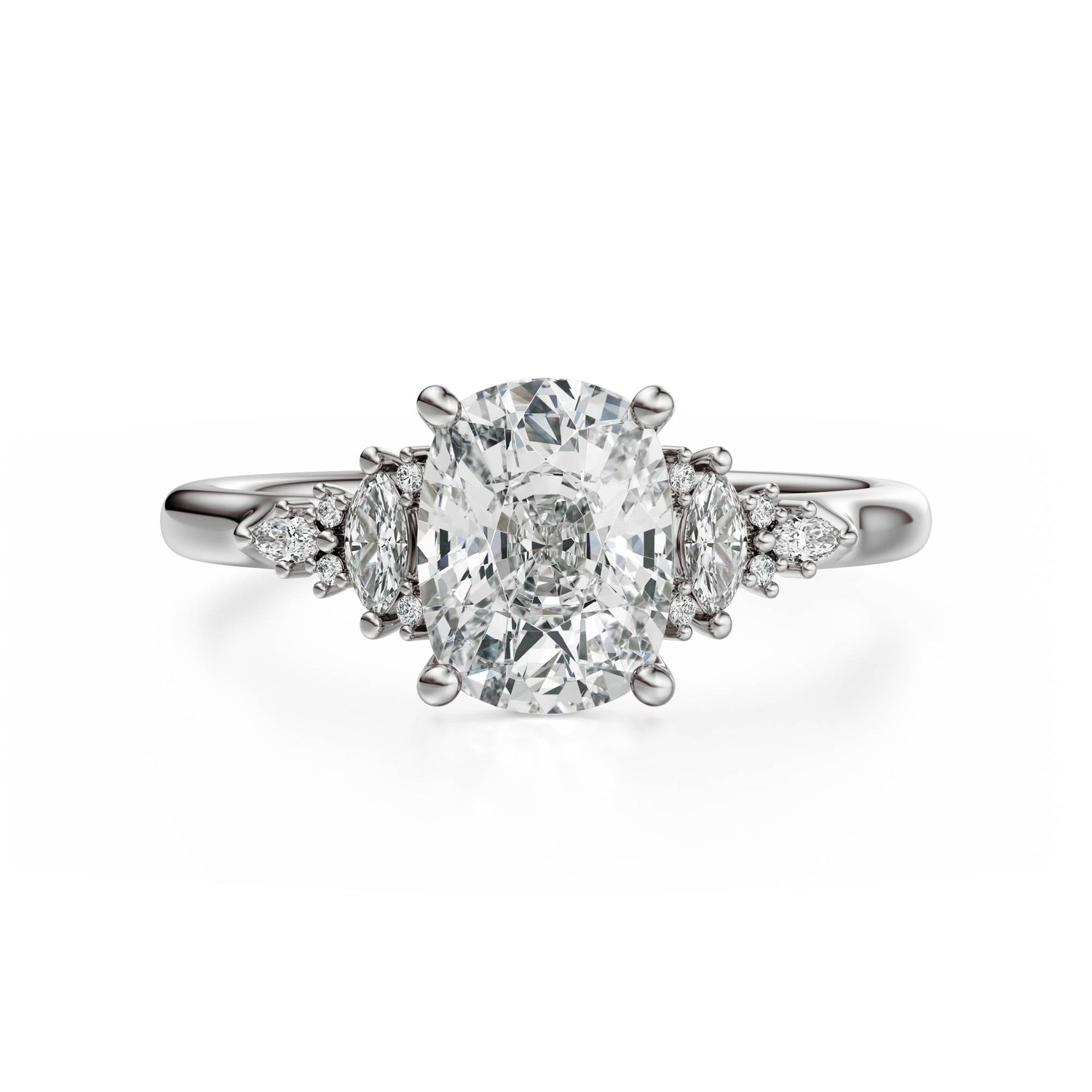 The Maeve Ring | Elongated Cushion | Setting Only - Lavender Creek Gems