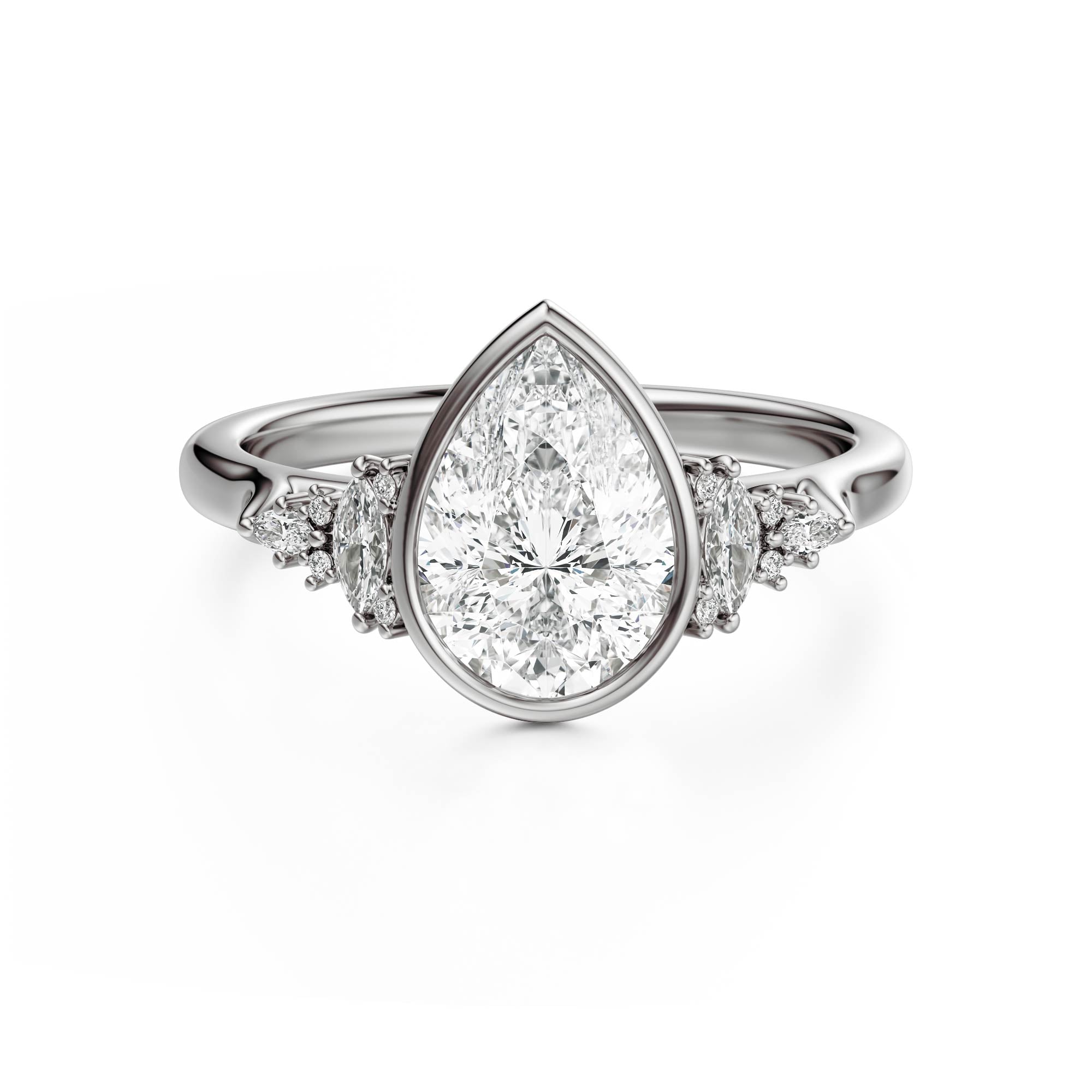 The Bezel Maeve Ring | Pear | Setting Only
