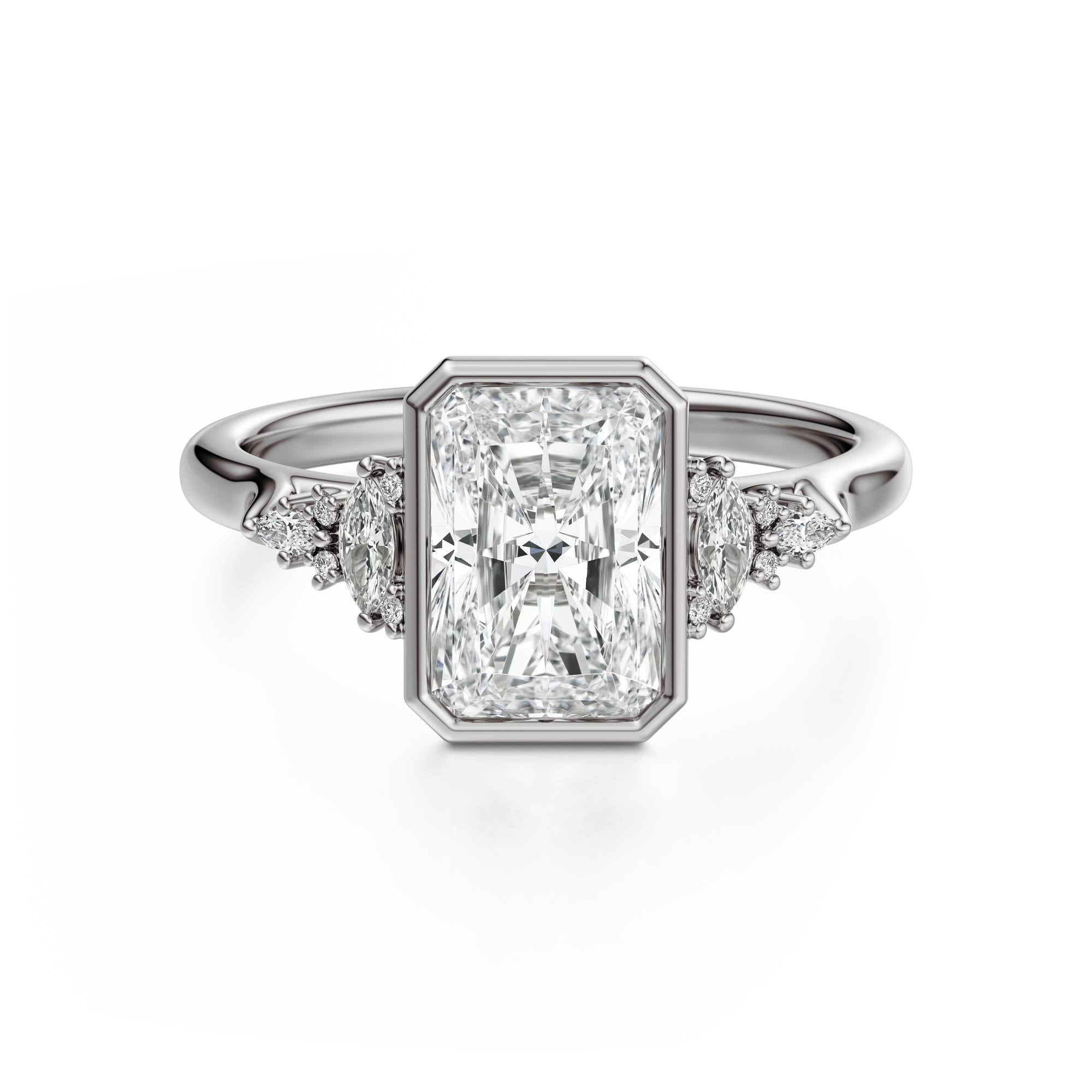 The Bezel Maeve Ring | Radiant | Setting Only