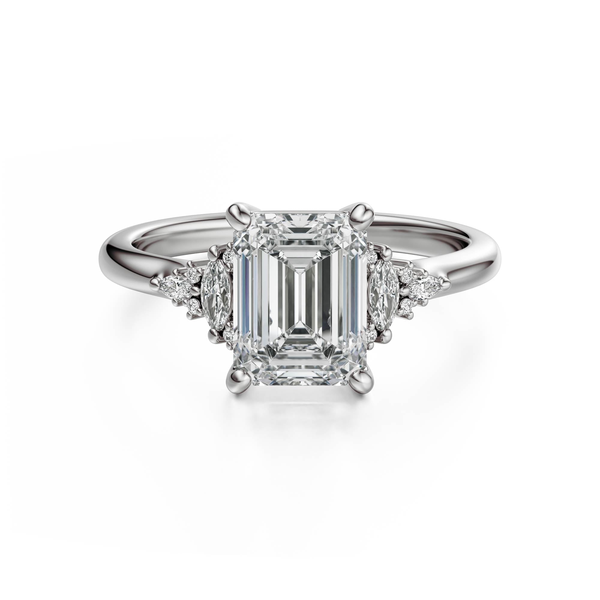 The Low Maeve Ring | Emerald Cut | Setting Only