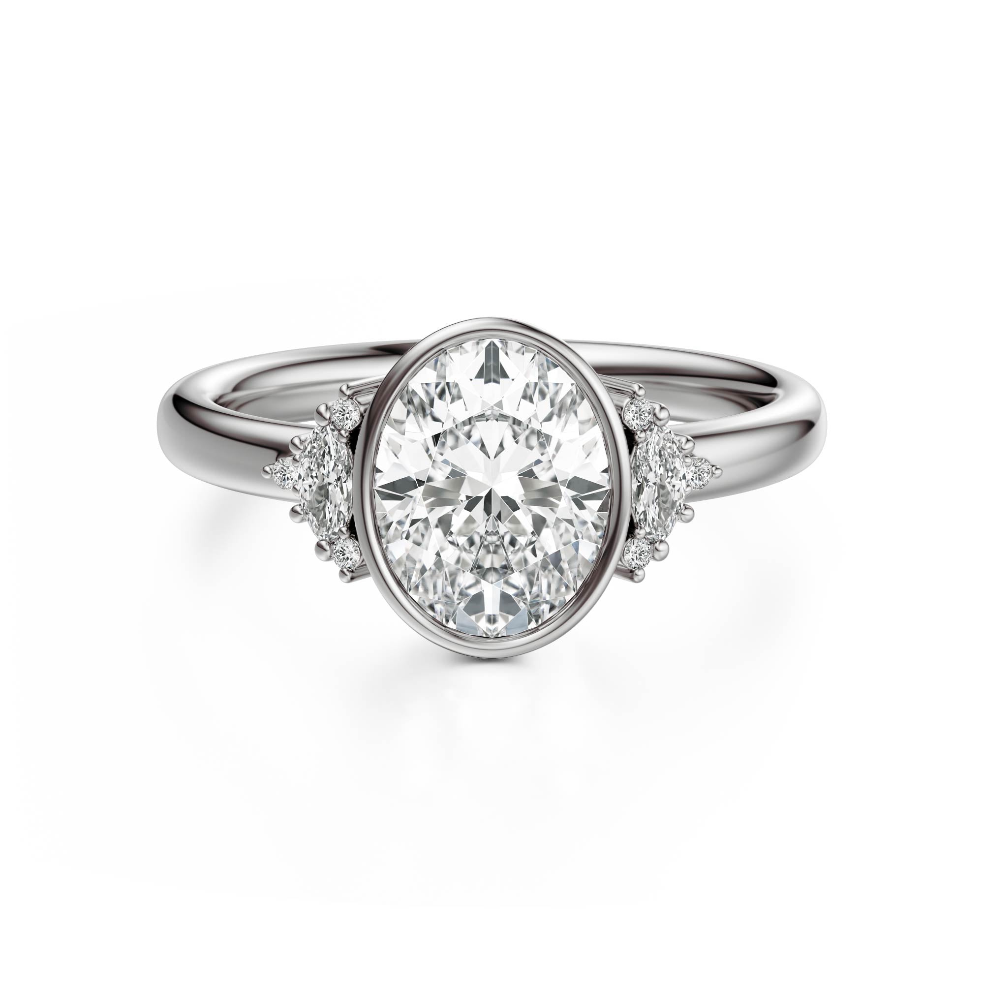 The Bezel Maren Ring | Oval | Setting Only - Lavender Creek Gems