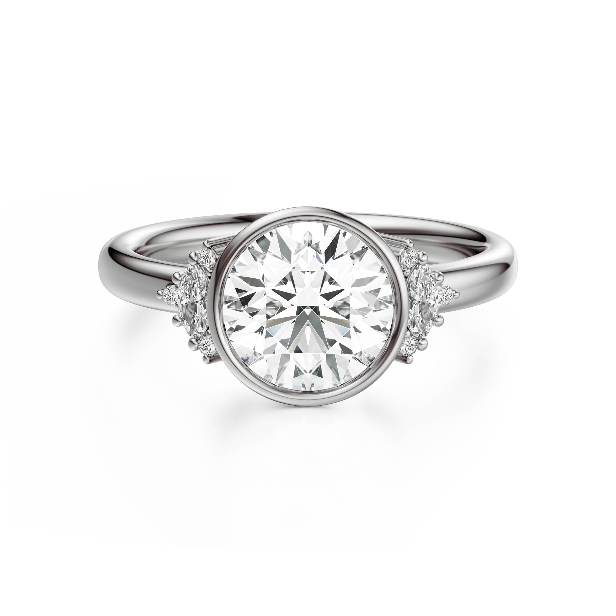 The Bezel Maren Ring | Round - Lavender Creek Gems