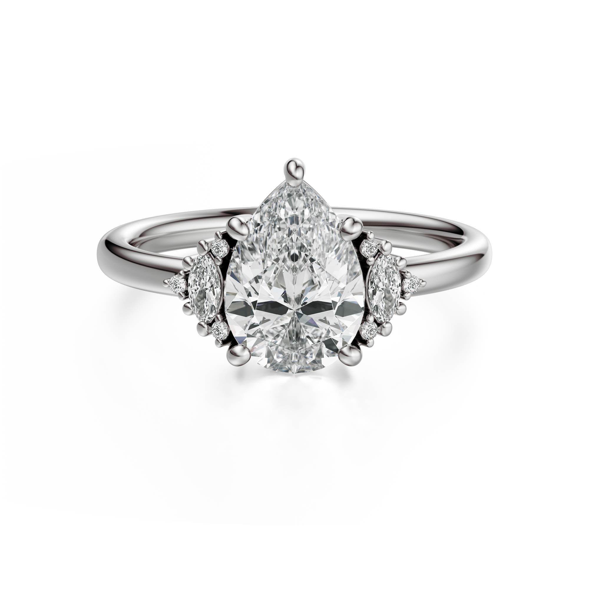 The Low Maren Ring | Pear | Setting Only