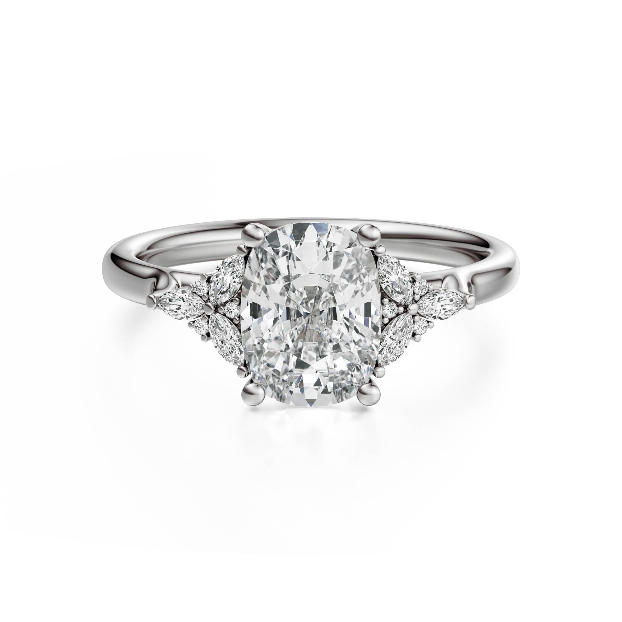 The Meadow Ring | Elongated Cushion | Setting Only - Lavender Creek Gems