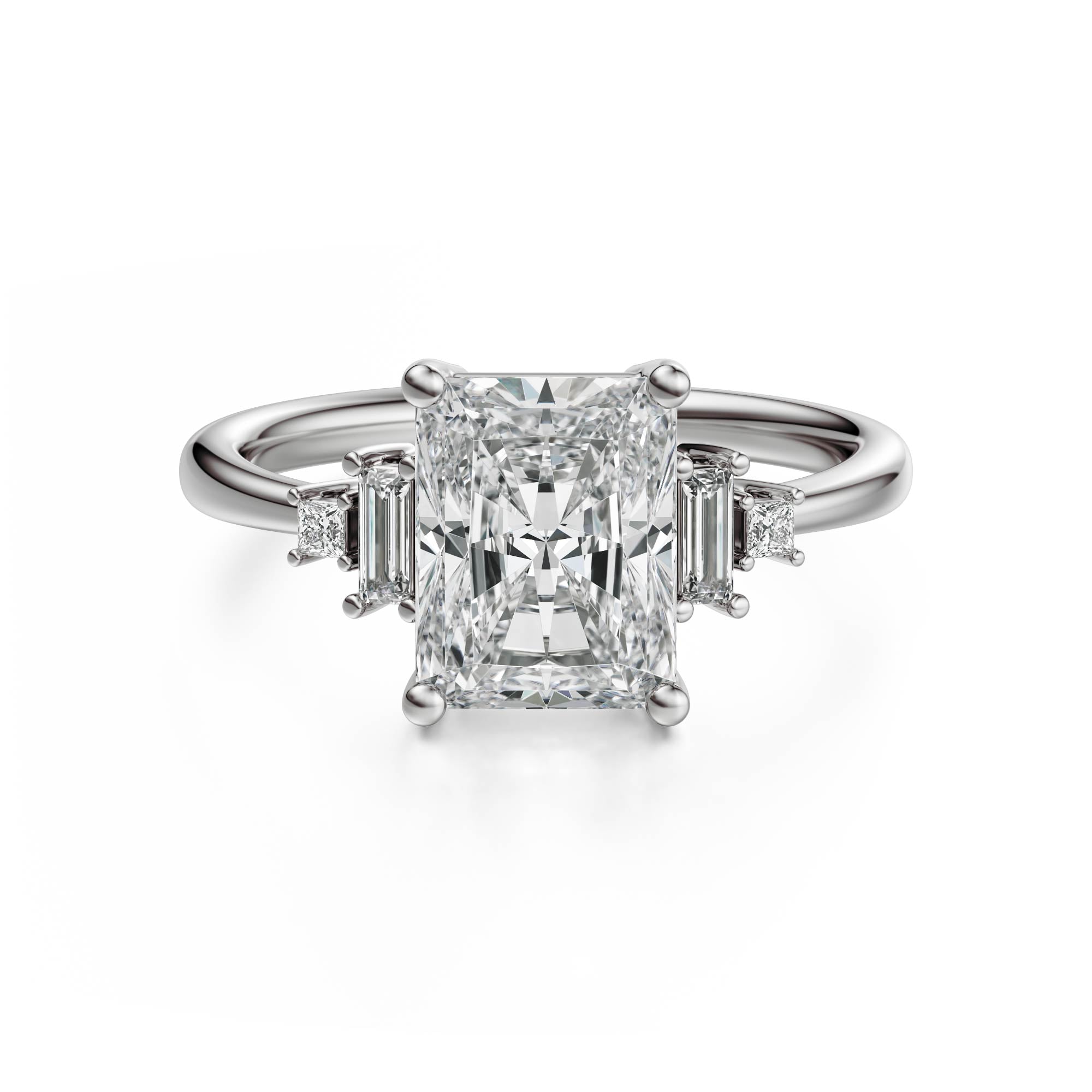 The Mira Ring | Radiant | Setting Only - Lavender Creek Gems