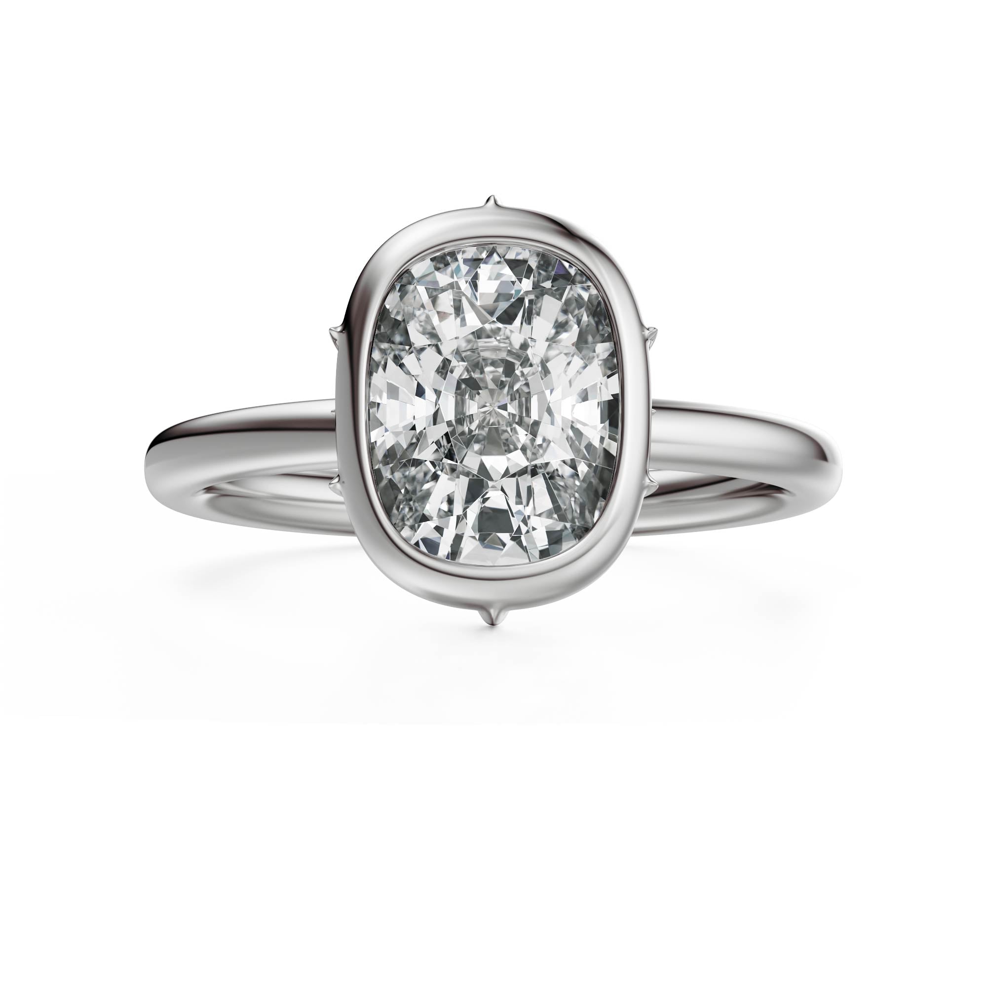 The Bezel Secret Garden Ring | Elongated Cushion | Setting Only