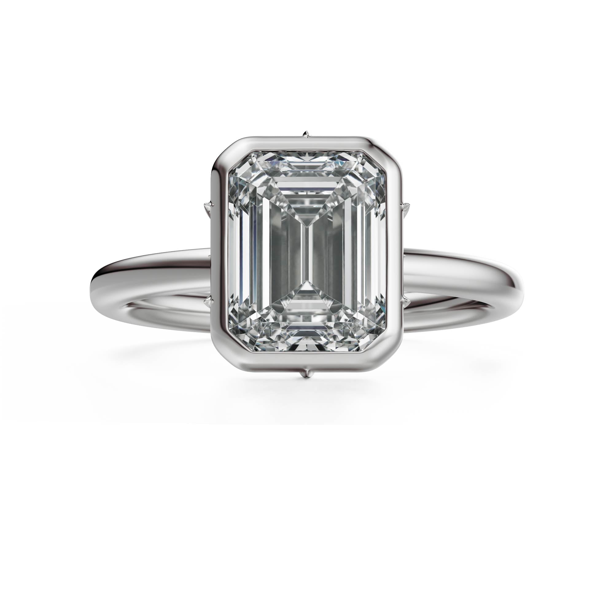 The Bezel Secret Garden Ring | Emerald Cut | Setting Only