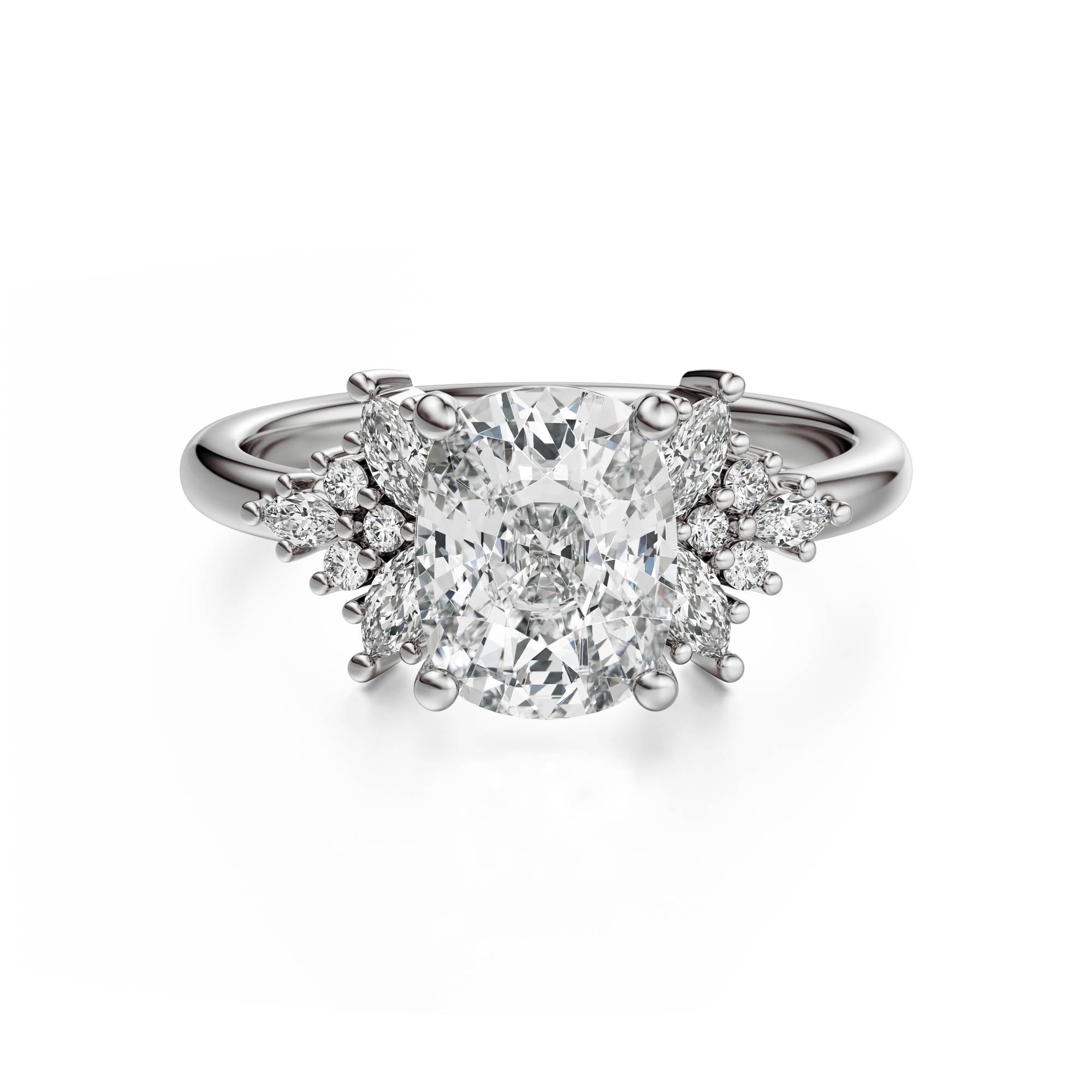 The Veraine Ring | Elongated Cushion | Setting Only