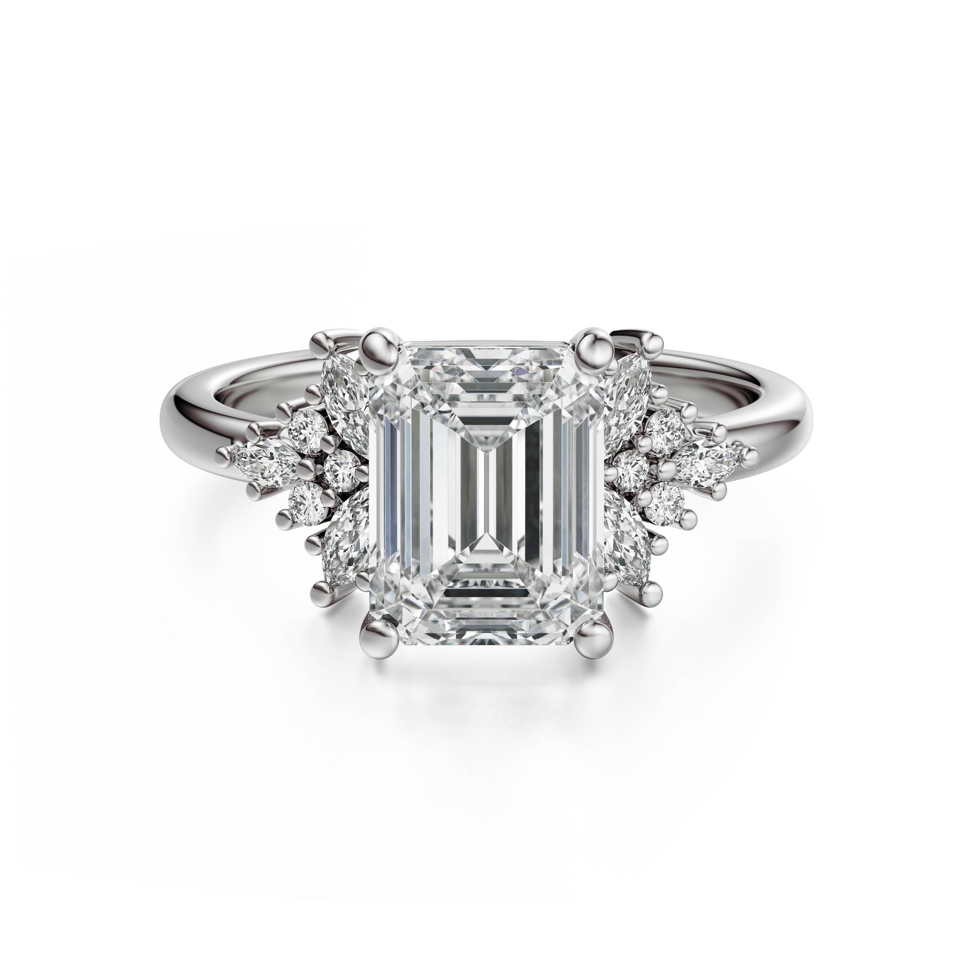 The Veraine Ring | Emerald Cut | Setting Only