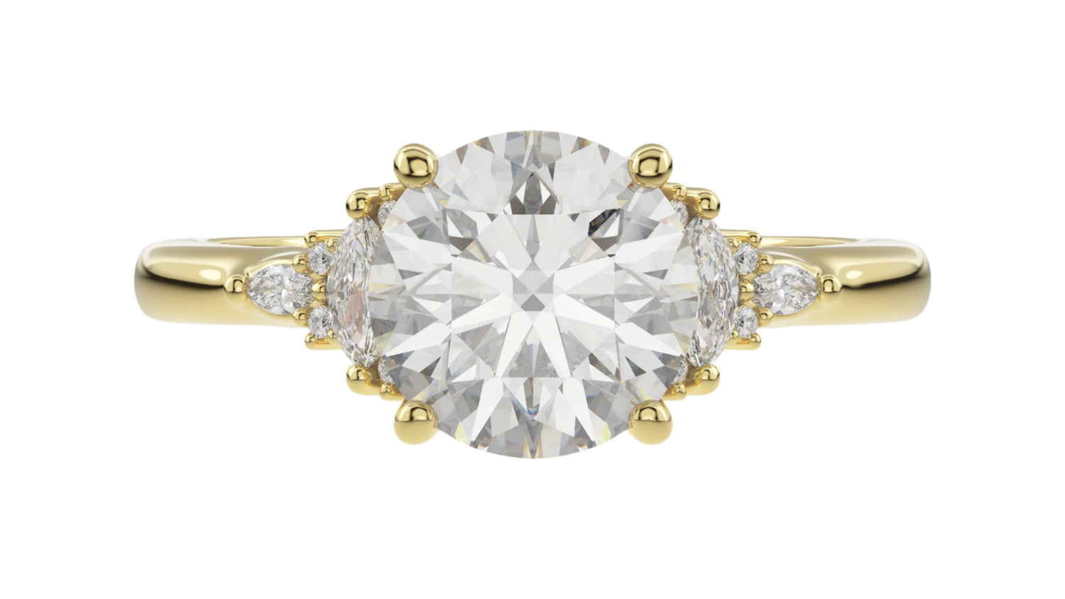 The Low Maeve Ring | Round | Setting Only - Lavender Creek Gems